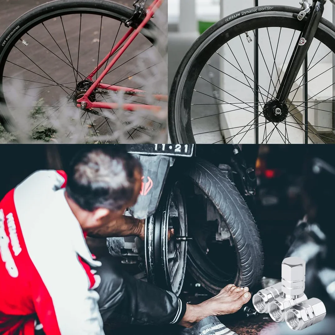Tappi stelo valvola pneumatici in alluminio da 8 pezzi, tappi universali per valvole pneumatici Tappi parapolvere per auto Copri stelo pneumatici per motocicli, camion
