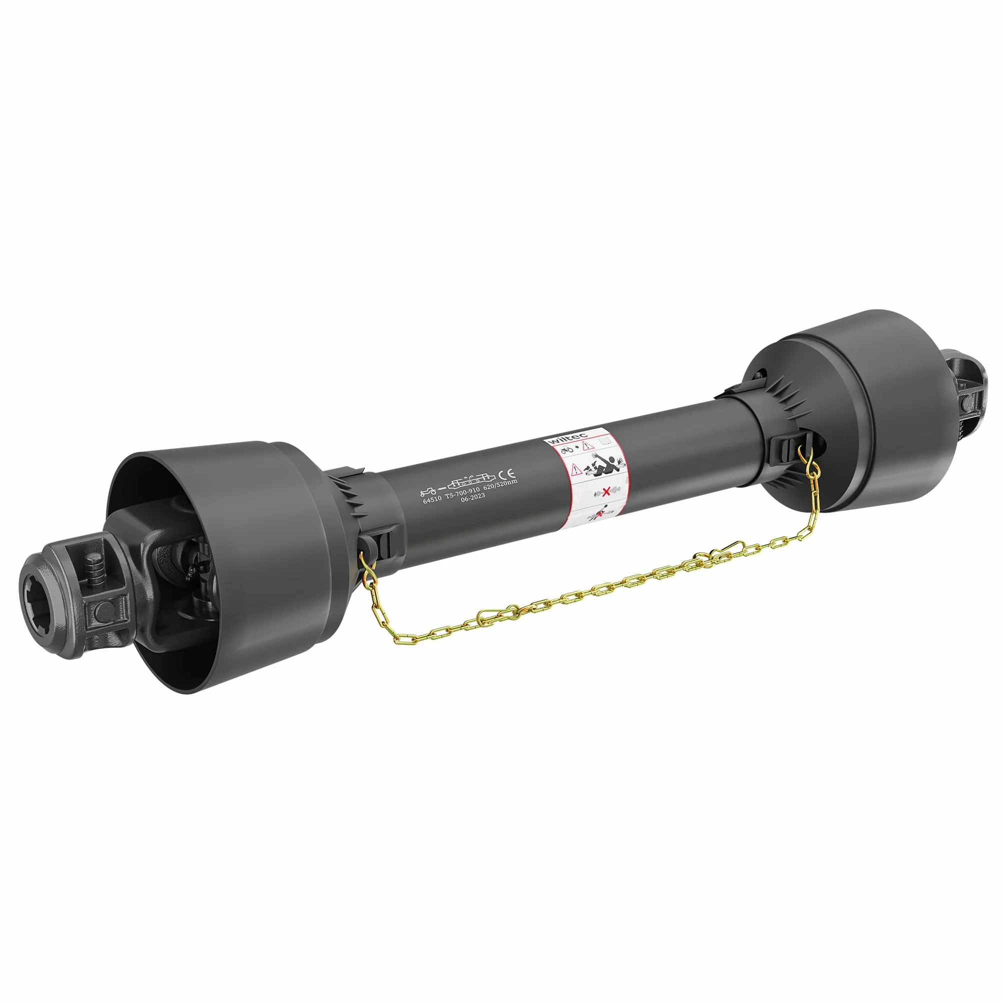 Wiltec Albero cardanico T5 Giunto cardanico 600mm 620Nm 540rpm Cardano 54kW (74CV) 2X 1 3/8" 6 Denti