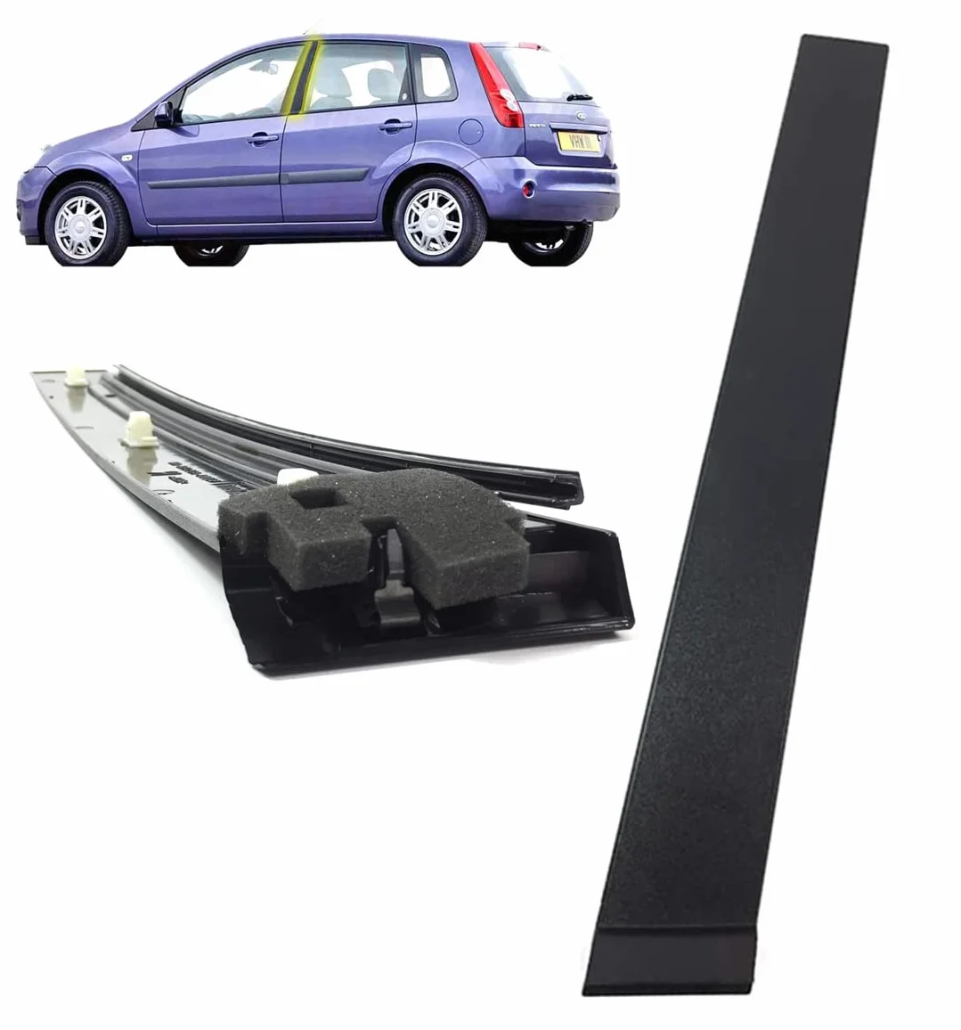 Striscia protettiva portiera posteriore sinistra B pilastro modanatura per Fiesta MK5 5 porte 01-08