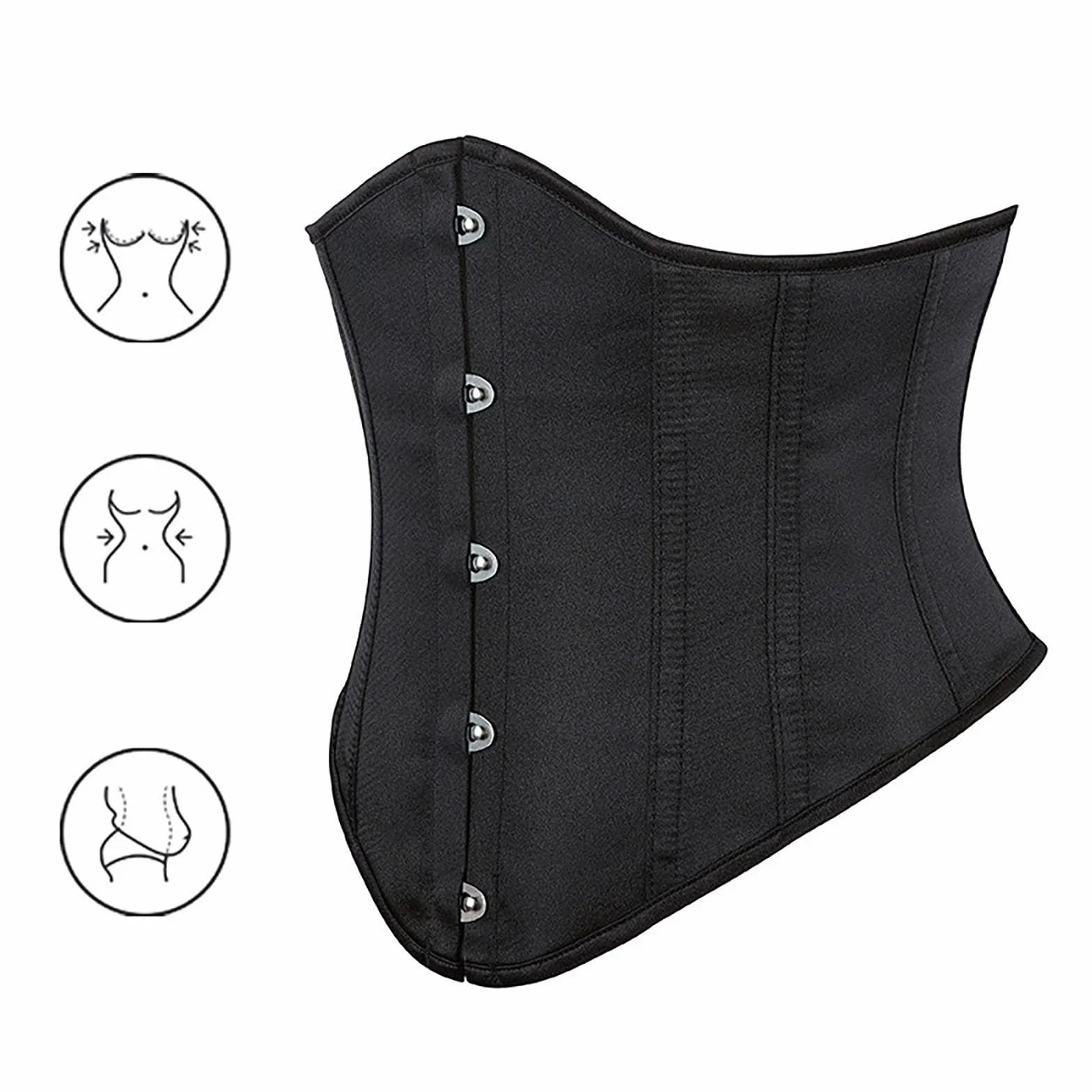 Fascia snellente corsetto donna Nero XL per outfit casual festival