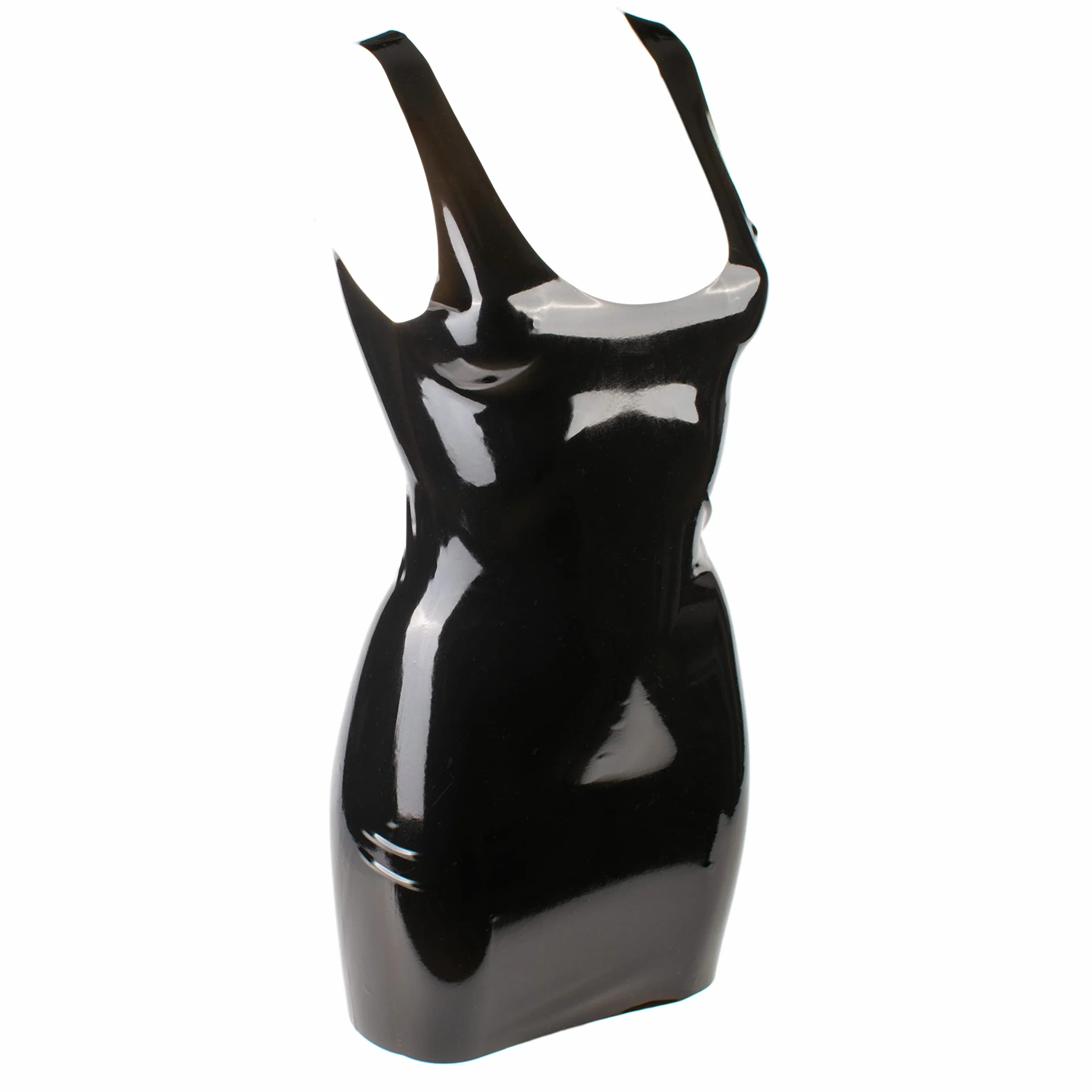 Rubberfashion Vestito in Lattice Corto Senza Maniche con Spalline Scollatura Profonda Sexy Abiti da Donna