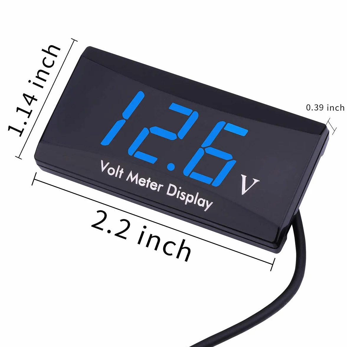 DollaTek Voltmetro Digitale con Display a LED misuratore del Pannello per Moto da Auto DC 12V - Carattere Blu