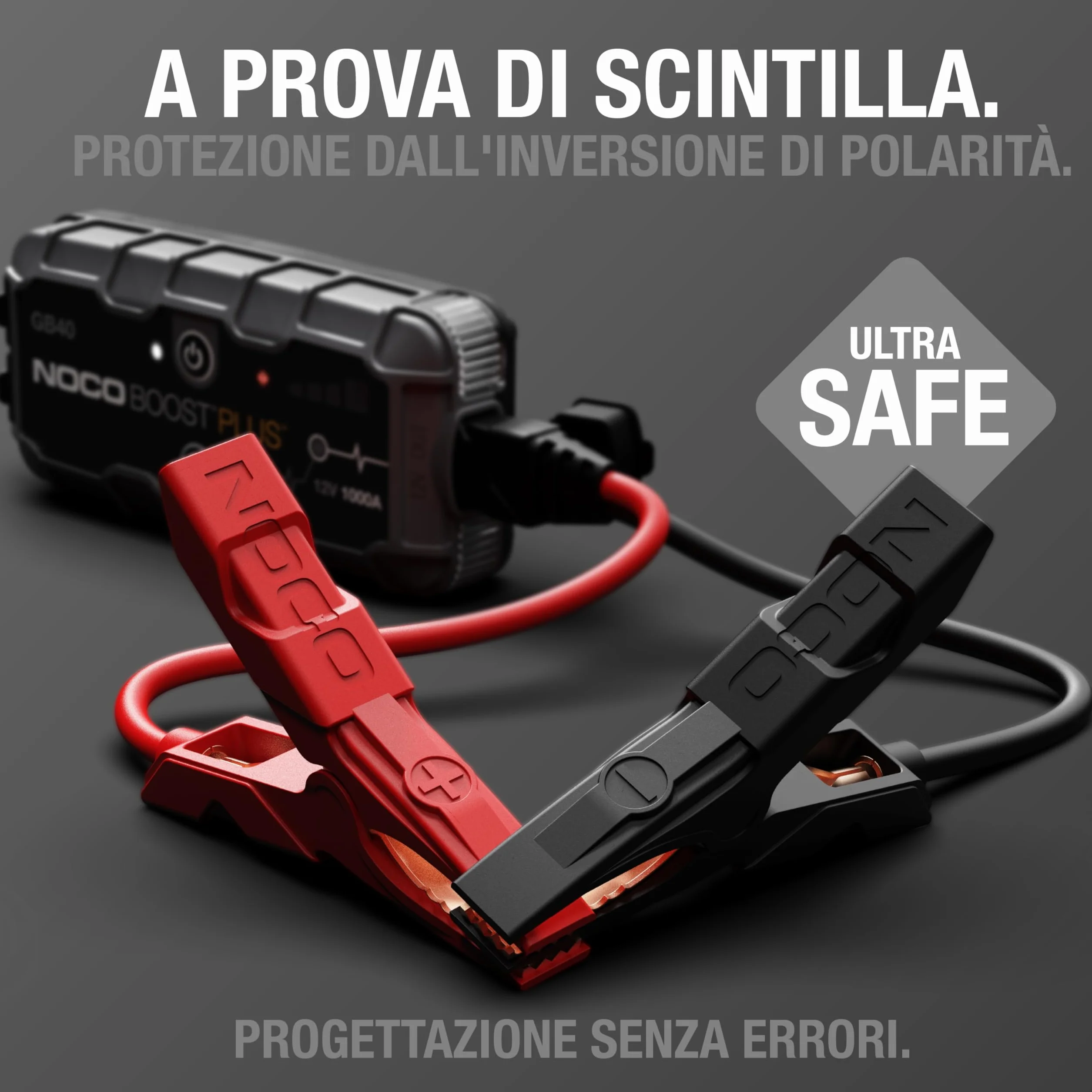 NOCO Boost GB40: Avviatore di Emergenza UltraSafe 1000A – Booster Batteria al Litio 12V, Caricabatteria Portatile Power Bank e Cavi Avviamento – Per Motori Benzina fino a 6.0L e Diesel fino a 3.0L