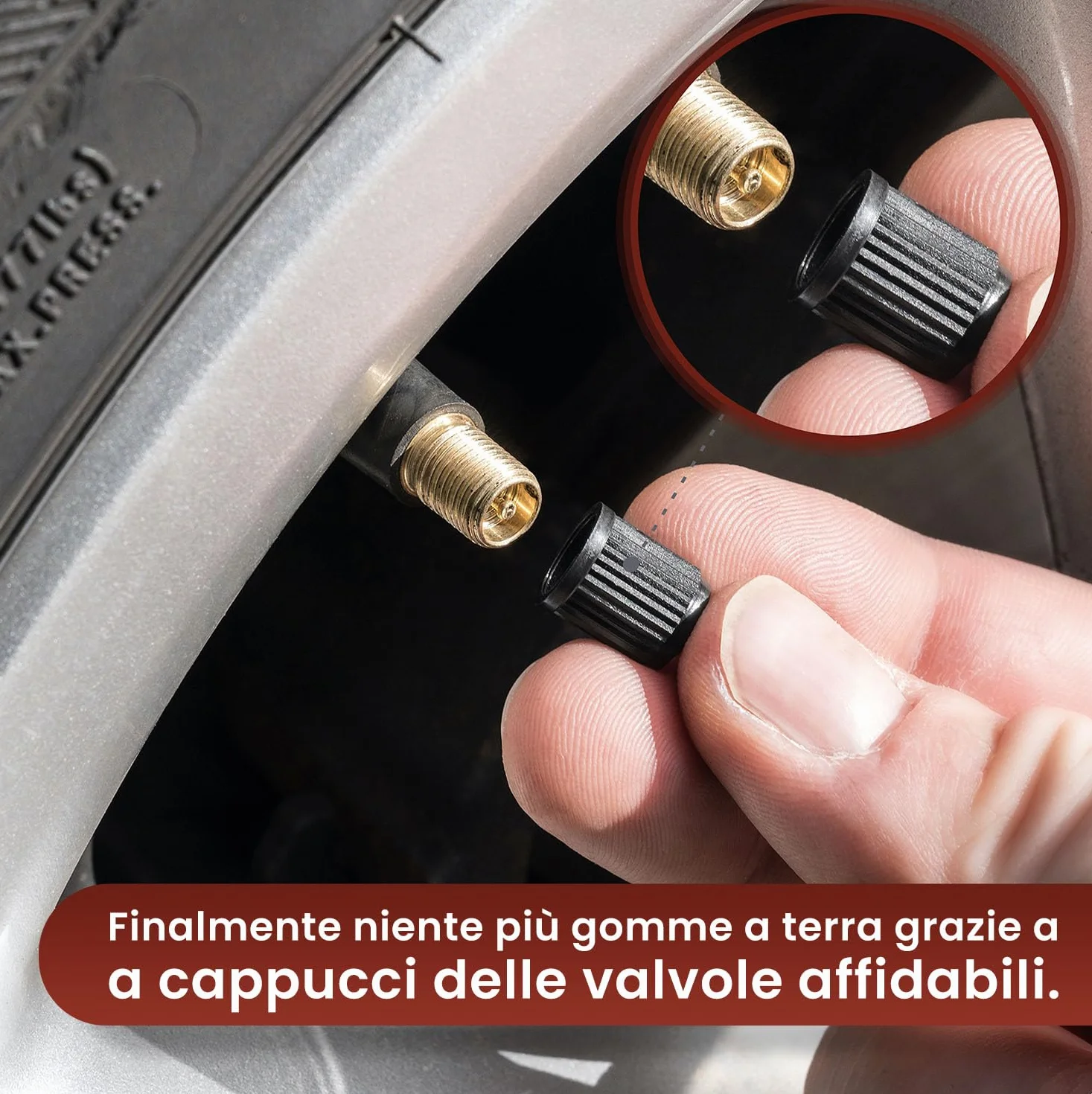 WEIDEBACH® Tappini gomme auto 25 pezzi tappi valvole pneumatici cappuccio valvola bici