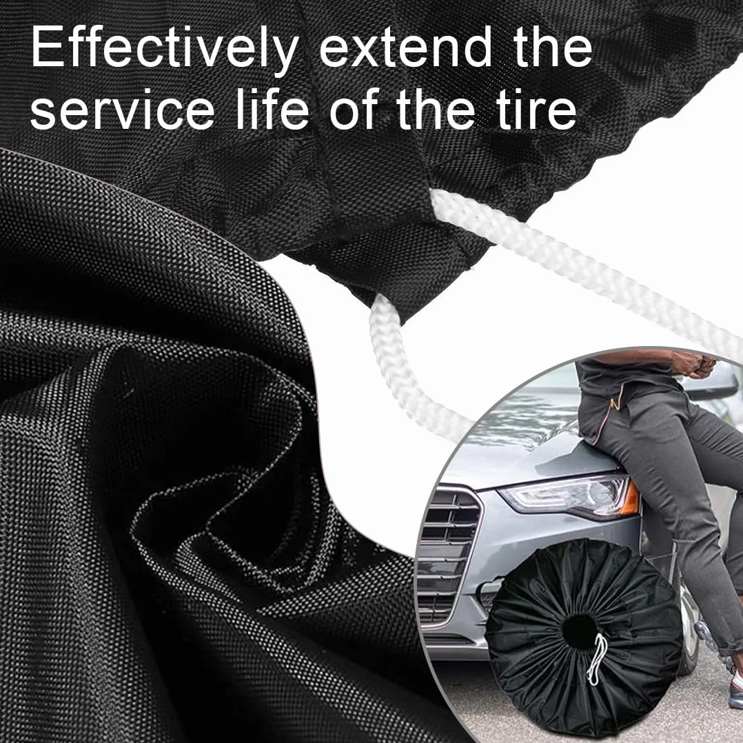 Copriruota Di Scorta Borsa Pneumatici Auto Copertura Ruota 65cm Nero