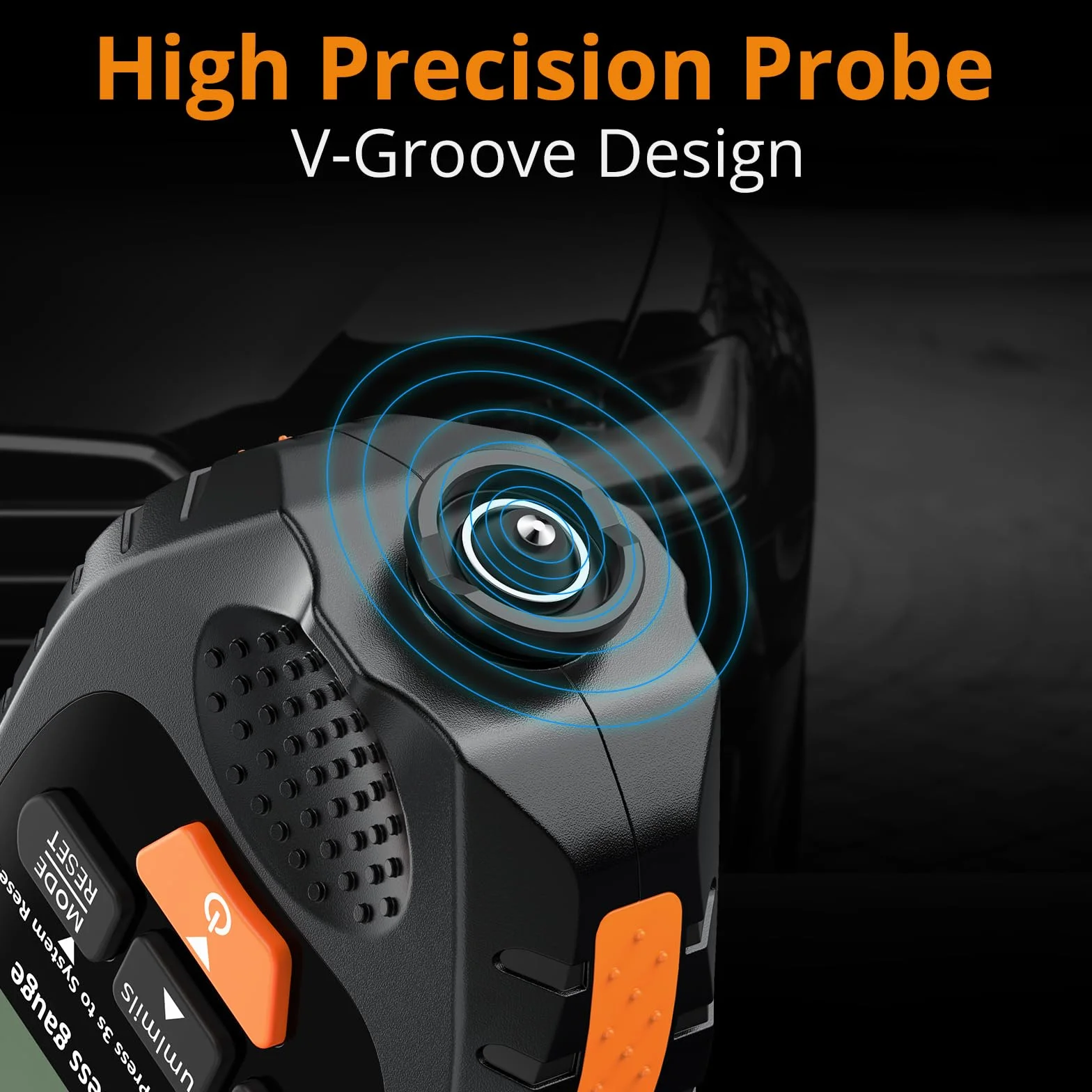 Neoteck Spessimetro per Vernice Auto Digitale 0-1500um Handheld LCD Misuratore di Spessore del Rivestimento Set Tester di Spessore della Vernice per Auto di Metallo Sonda Fe NFe - Arancione
