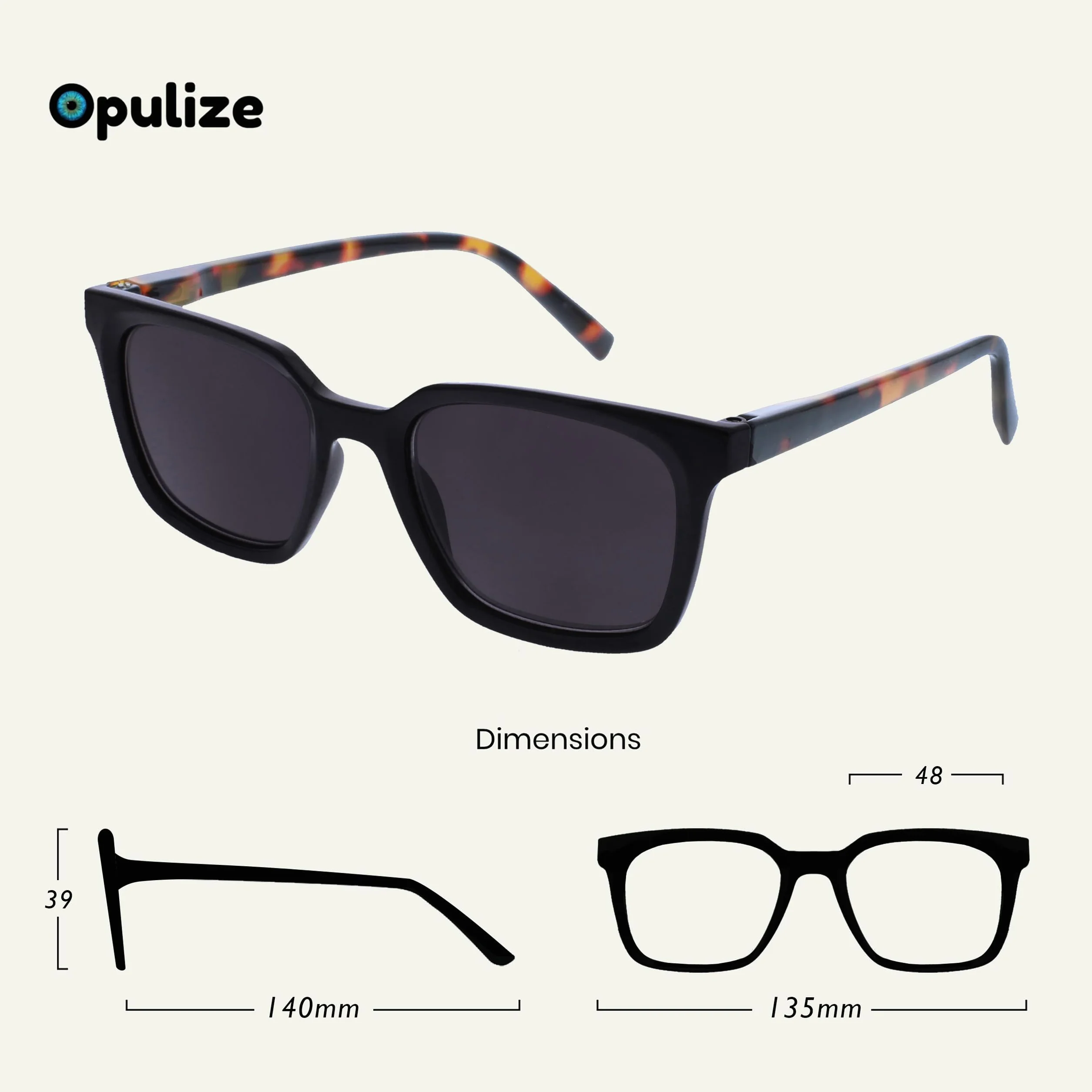 OPULIZE KOI Set di 2 Occhiali Da Lettura Con Lenti Da Sole UV400 Nero-Trasparente +2.00