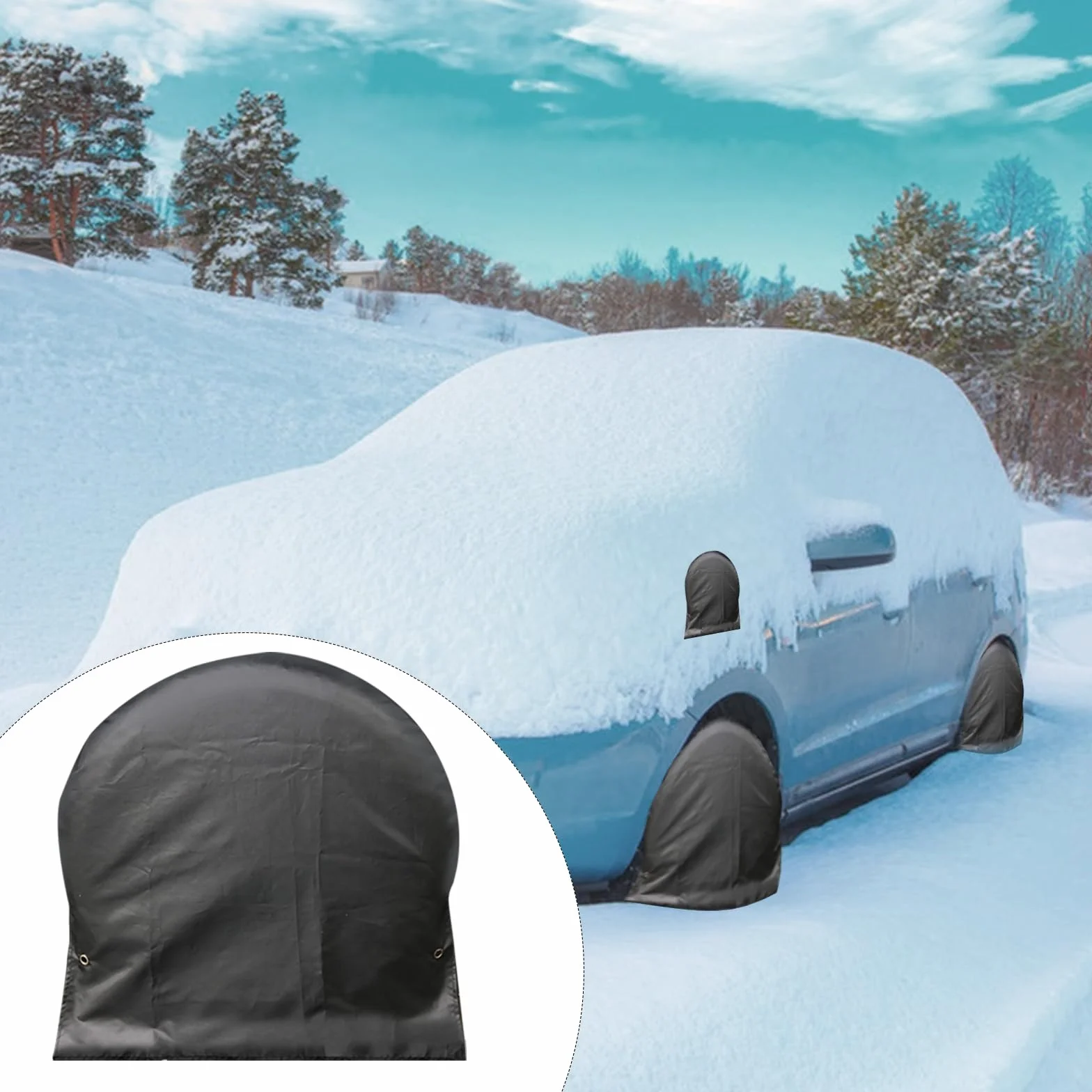 Coperture per pneumatici 4 pezzi impermeabili protezione UV 76,2-81,3 cm per camper camion rimorchi