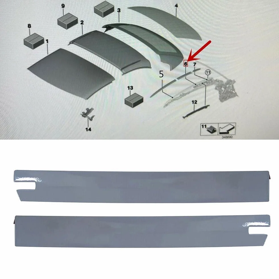 Set Copertura Cerniera Convertibile BMW E93 F83 325i M3 Plastica Grigio 2 Pz