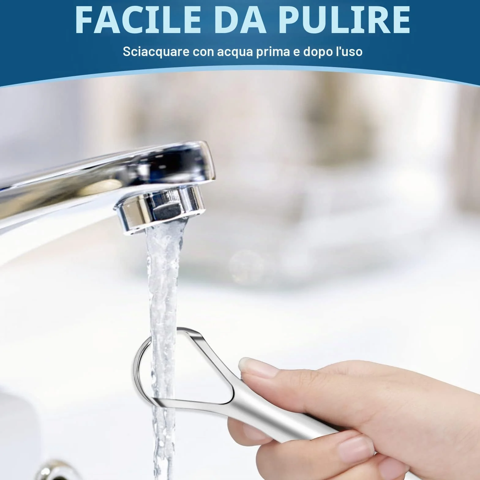 Brencco Pulisci Lingua 2 pezzi Nettalingua in acciaio inox spazzola per lingua pulizia bocca