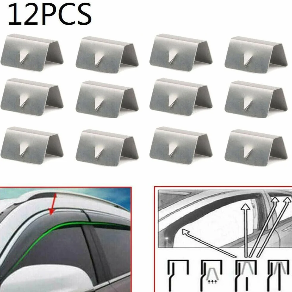 12 Clip per Deflettore d'Aria Acciaio Inox Heko G3 Sned 20 x 16 mm Argento