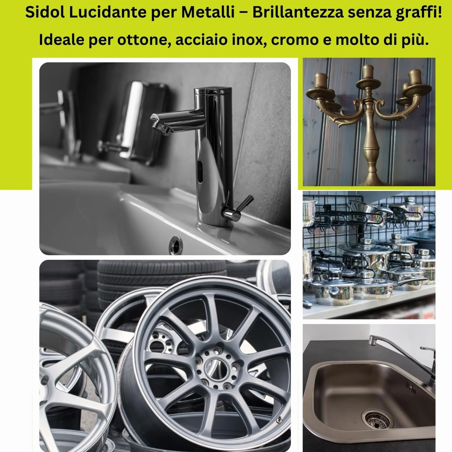 Sidol Lucidante per Metalli 150 ml - Henkel - Pulitore e Brillantante per Rame, Ottone, Cromo, Acciaio Inox - Cura Metallo Senza Graffi