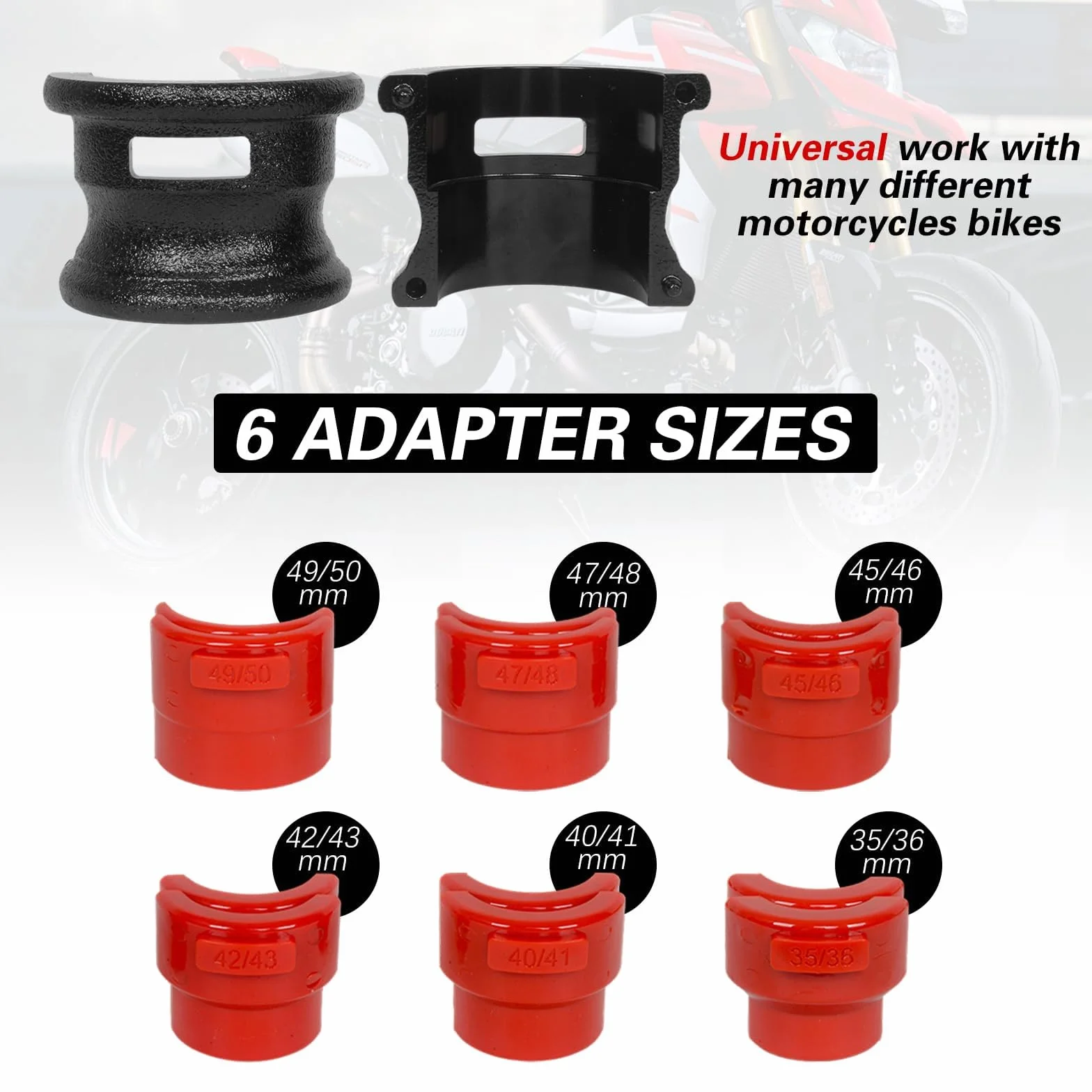 MOTO4U Kit guarnizioni forcella moto universali adattatori regolabili 35-50 mm