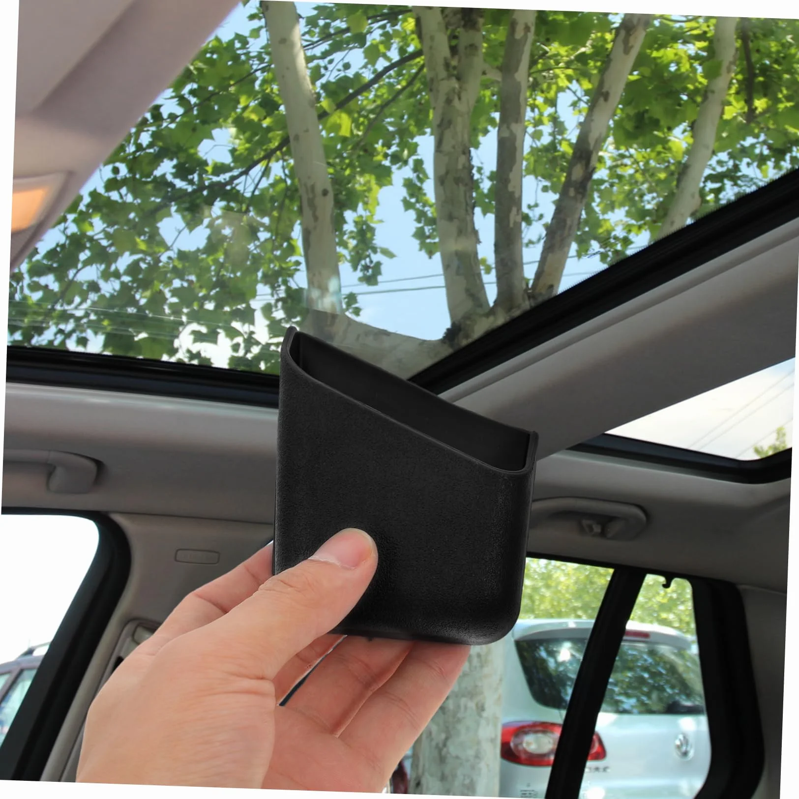 TIDTALEO Contenitore Portaoggetti Adesivo per Auto 2 Pezzi, Organizer Multifunzione per Occhiali, Telefono e Carte, Custodia Salvaspazio Resistente per Interni Auto Eleganti e Sicuri