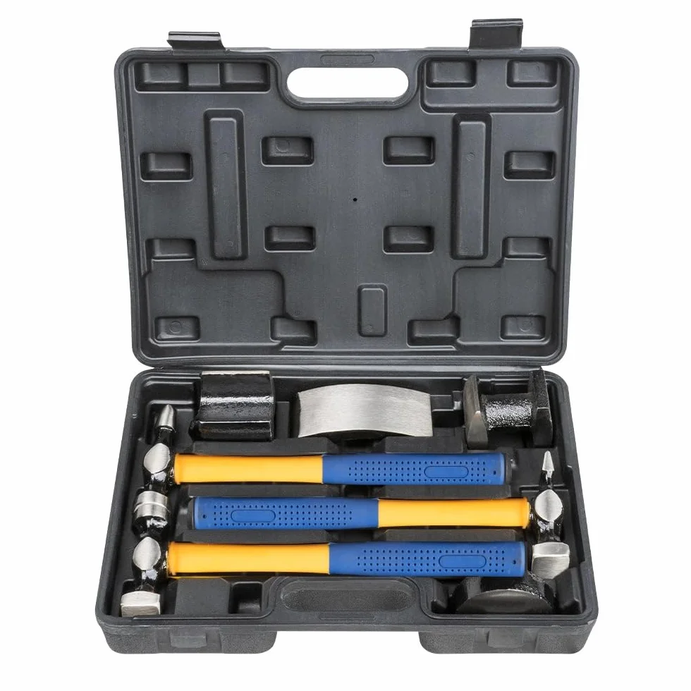 A.M.C. Kit Martelli e Tassi per Carrozziere Riparazione Auto Valigetta Set 7 Pezzi
