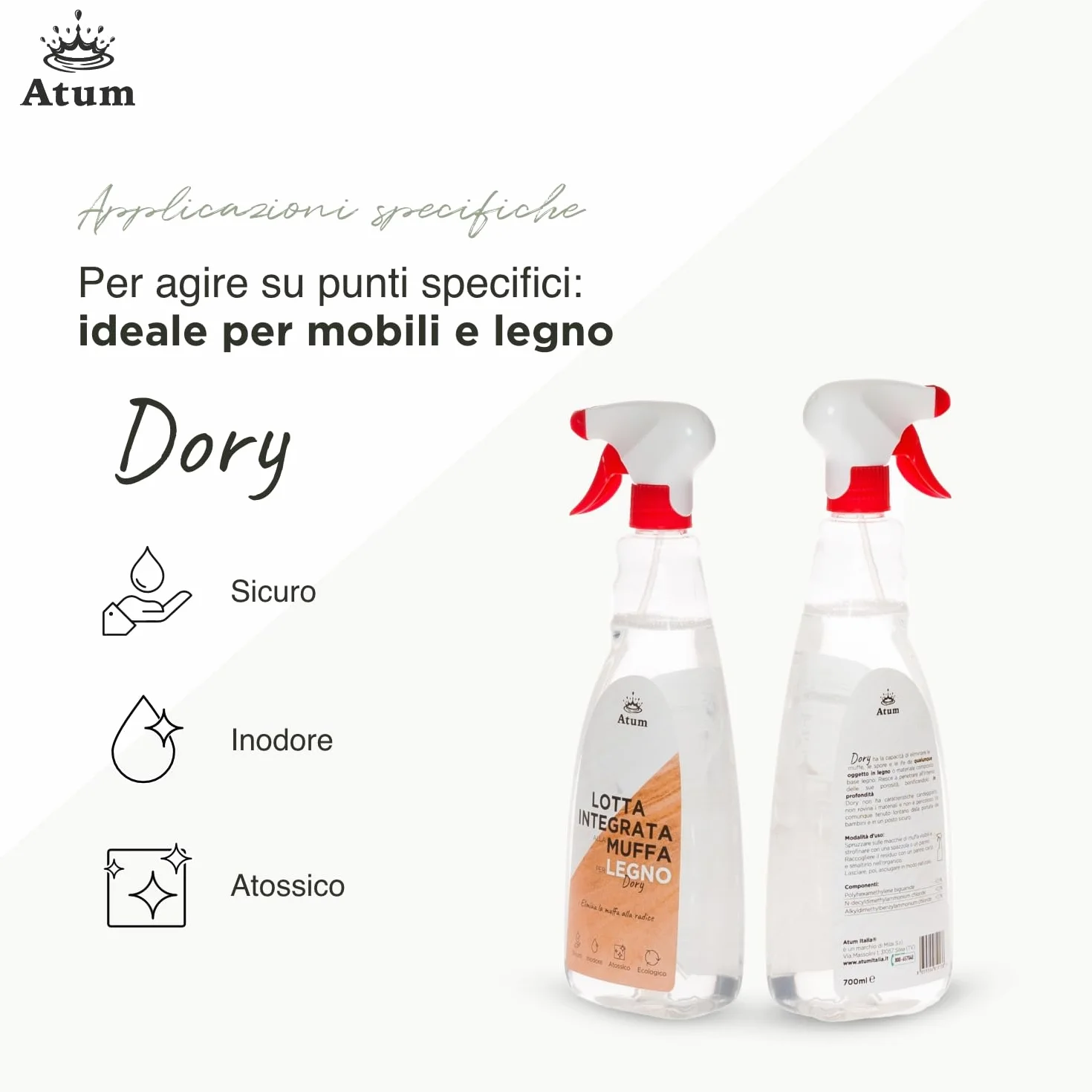 Dory Rimuove la Muffa dai Mobili in Legno 700 ml Inodore Atossico