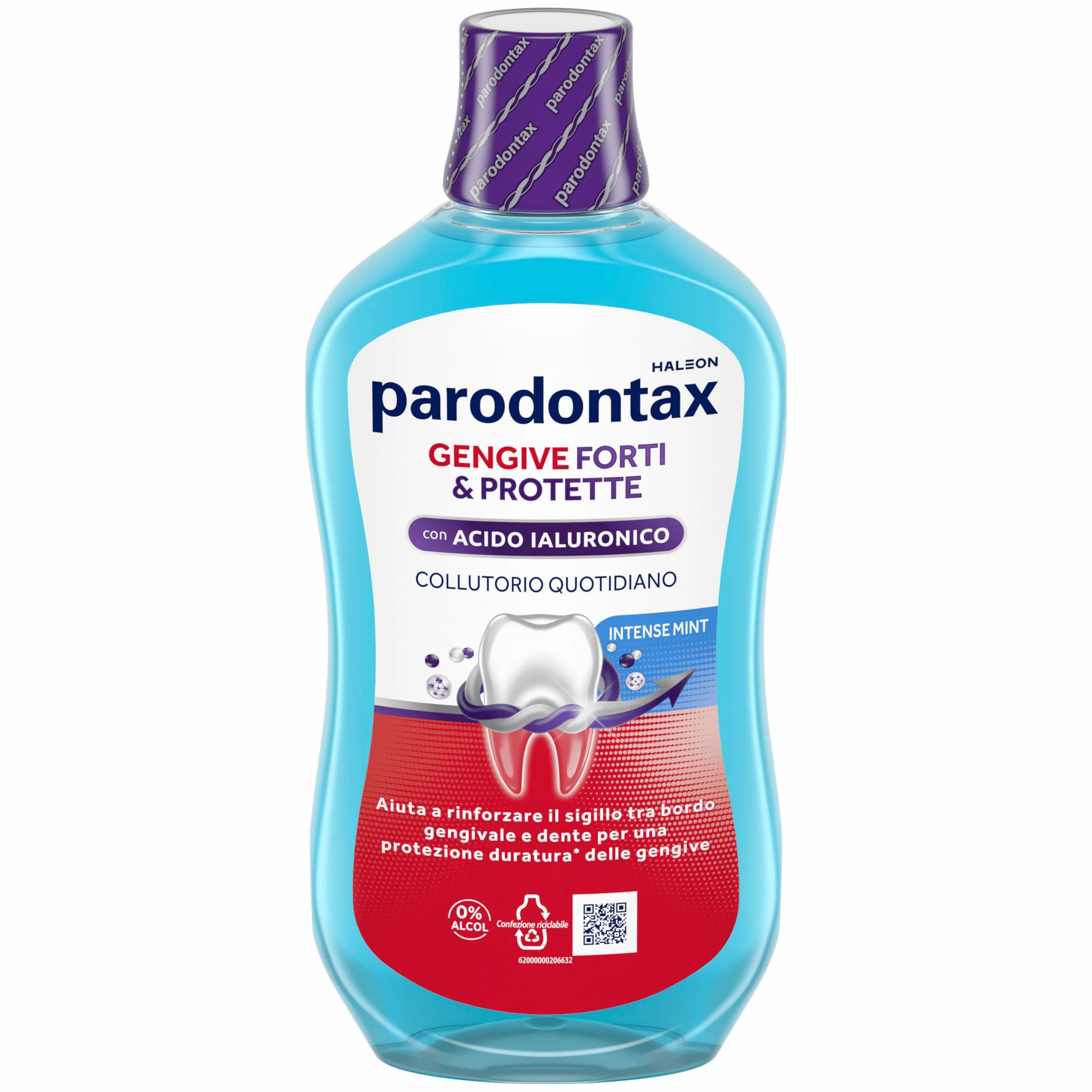 Parodontax Gengive Forti & Protette Collutorio Acido Ialuronico Intense Mint 500ml