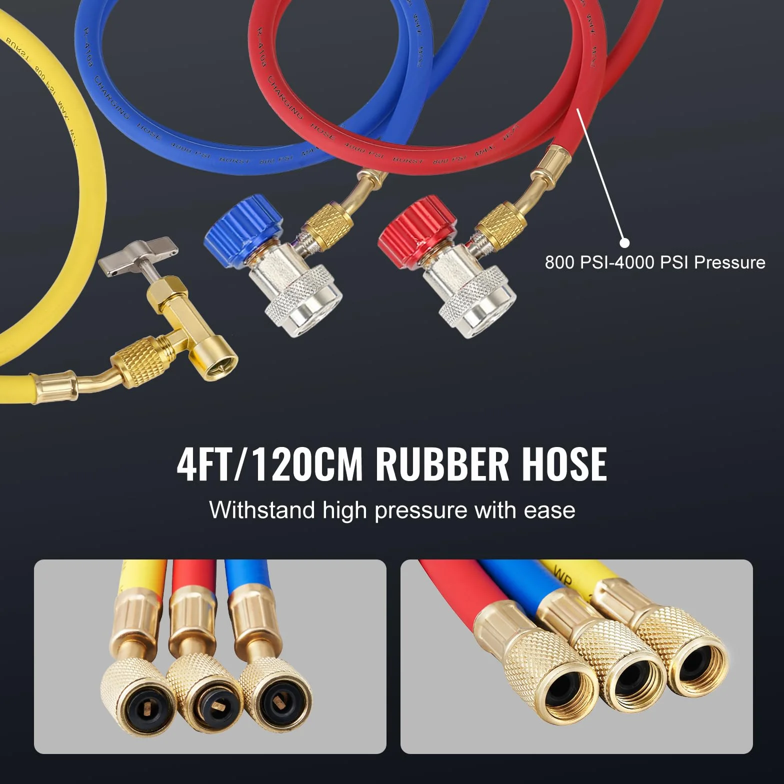 VEVOR Kit Pompa a Vuoto Monostadio 180W 4 CFM 55-276 bar 5 Pa per Aria Condizionata HVAC