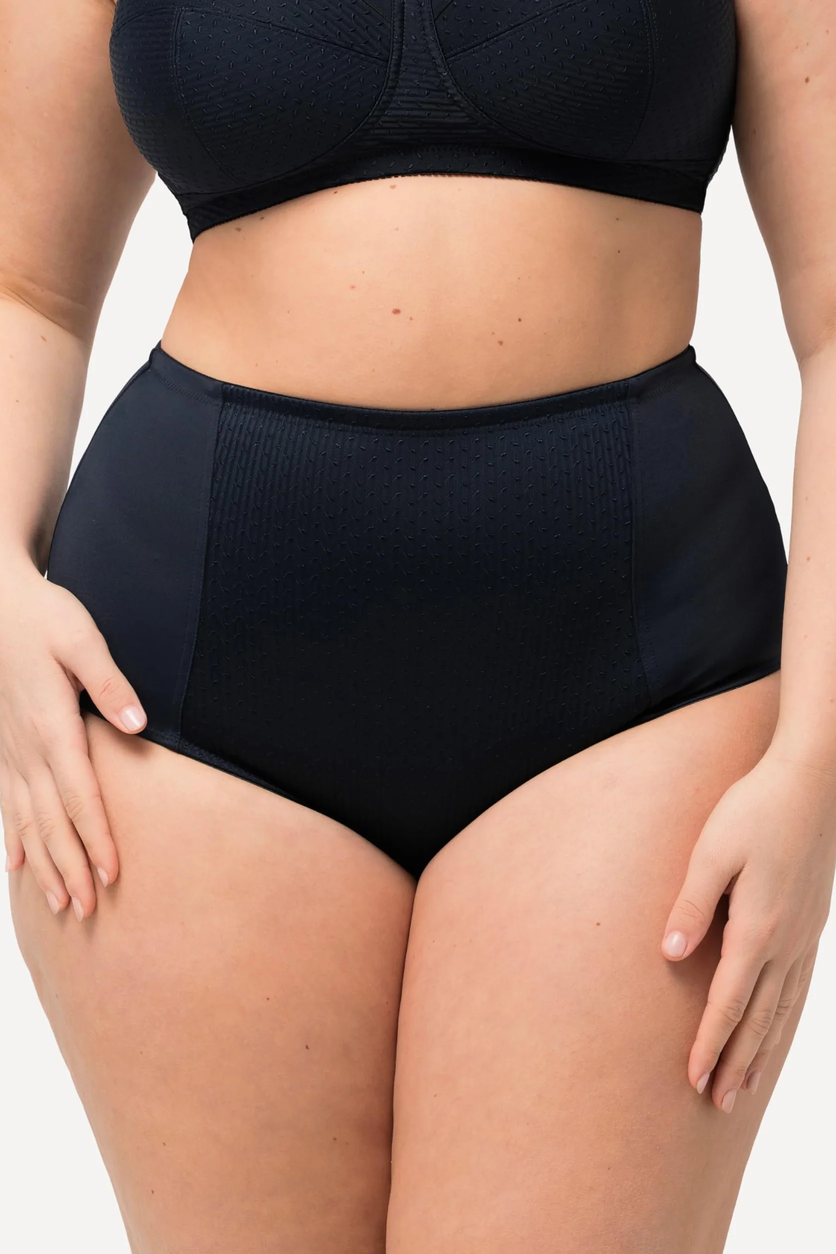 Ulla Popken Slip Modellanti a Vita Alta con Inserto Jacquard