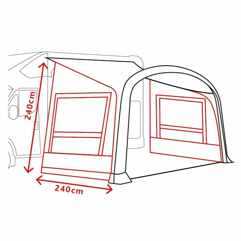 Wanderer II - Parasole gonfiabile per roulotte, camper, compatibile con Glamping Awning multimodale (grigio, pannello laterale) *2