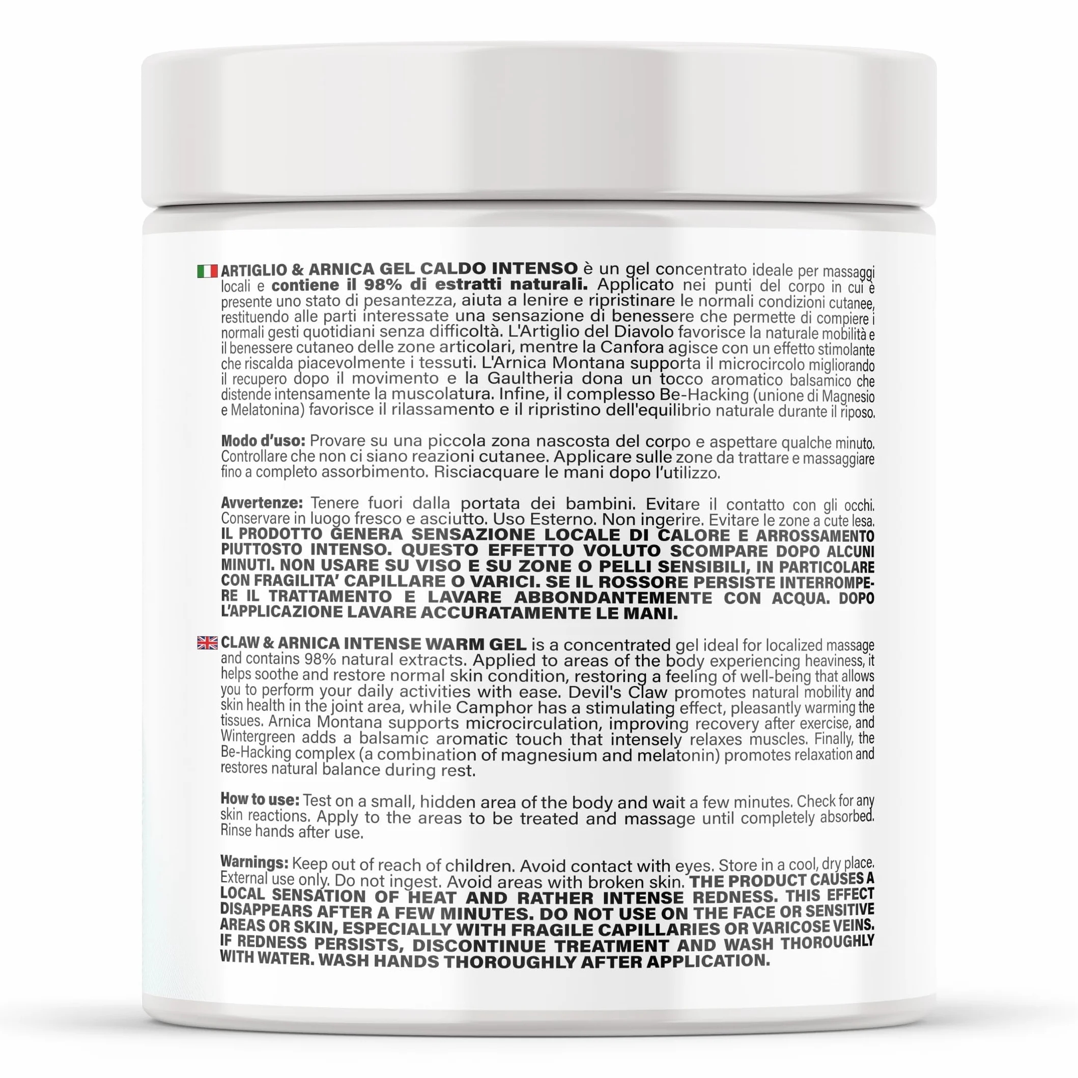 Gel Arnica e Artiglio del Diavolo Extra Forte 550ML Antinfiammatorio Massaggio Caldo