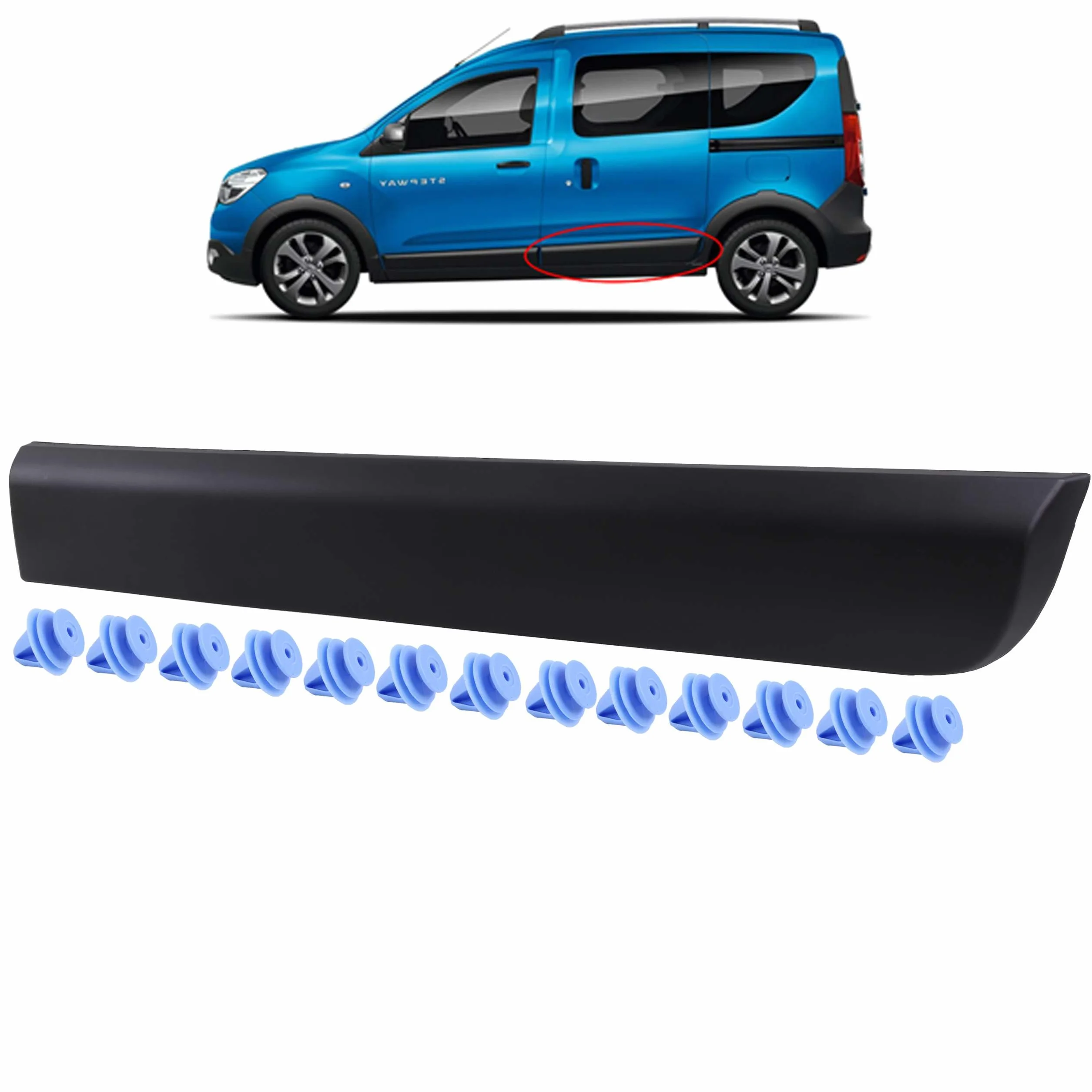 Modanatura di protezione Dacia Dokker 828775691R Nera 2012->