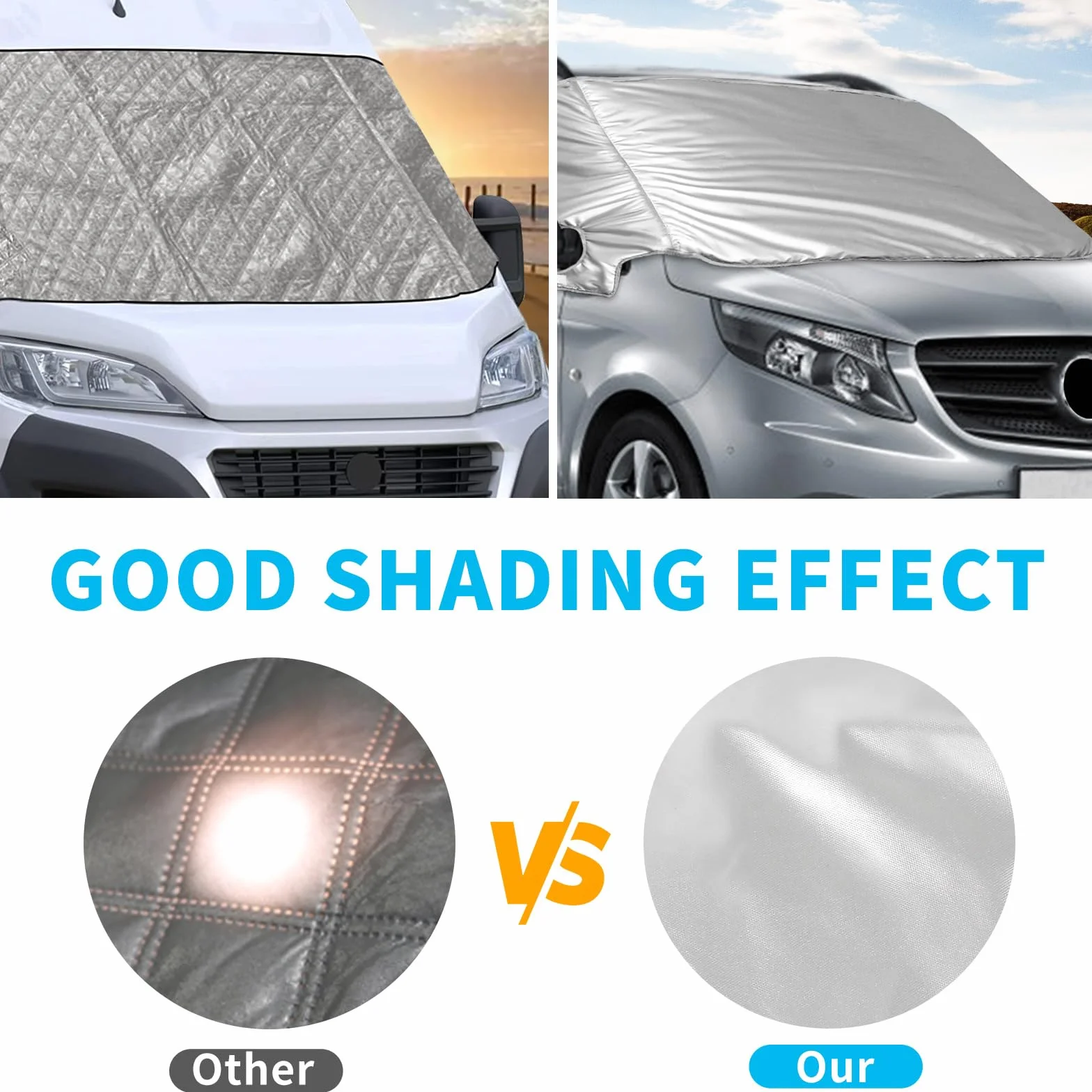 Parabrezza Wrap Cover Sostituzione per Mercedes Benz Vito W447 2015-2022, Copertura Avvolgente Anteriore Protezione Neve Ghiaccio Gelo