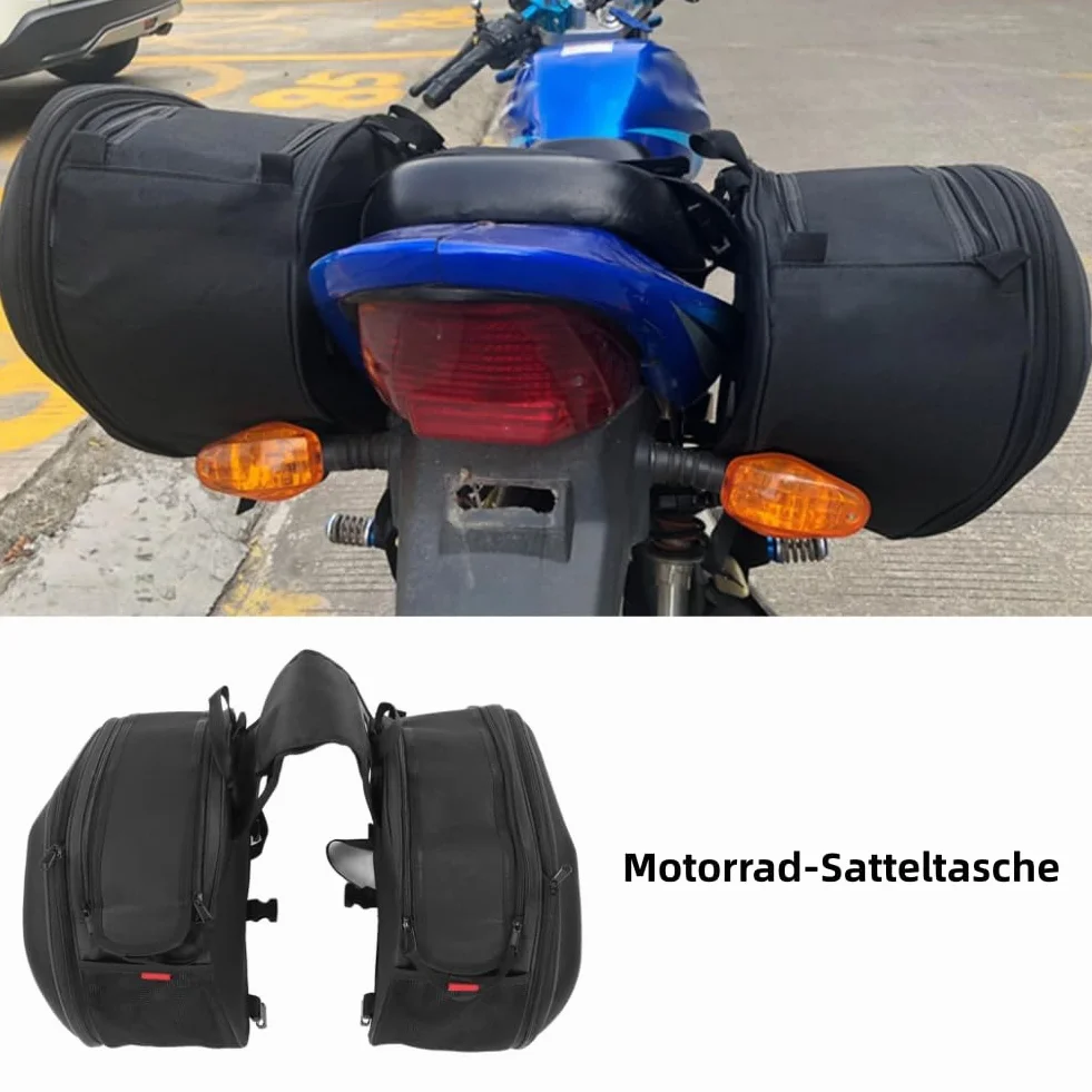 Borsa Sella Moto Impermeabile Tessuto Oxford 600D Grande Capacità Nero