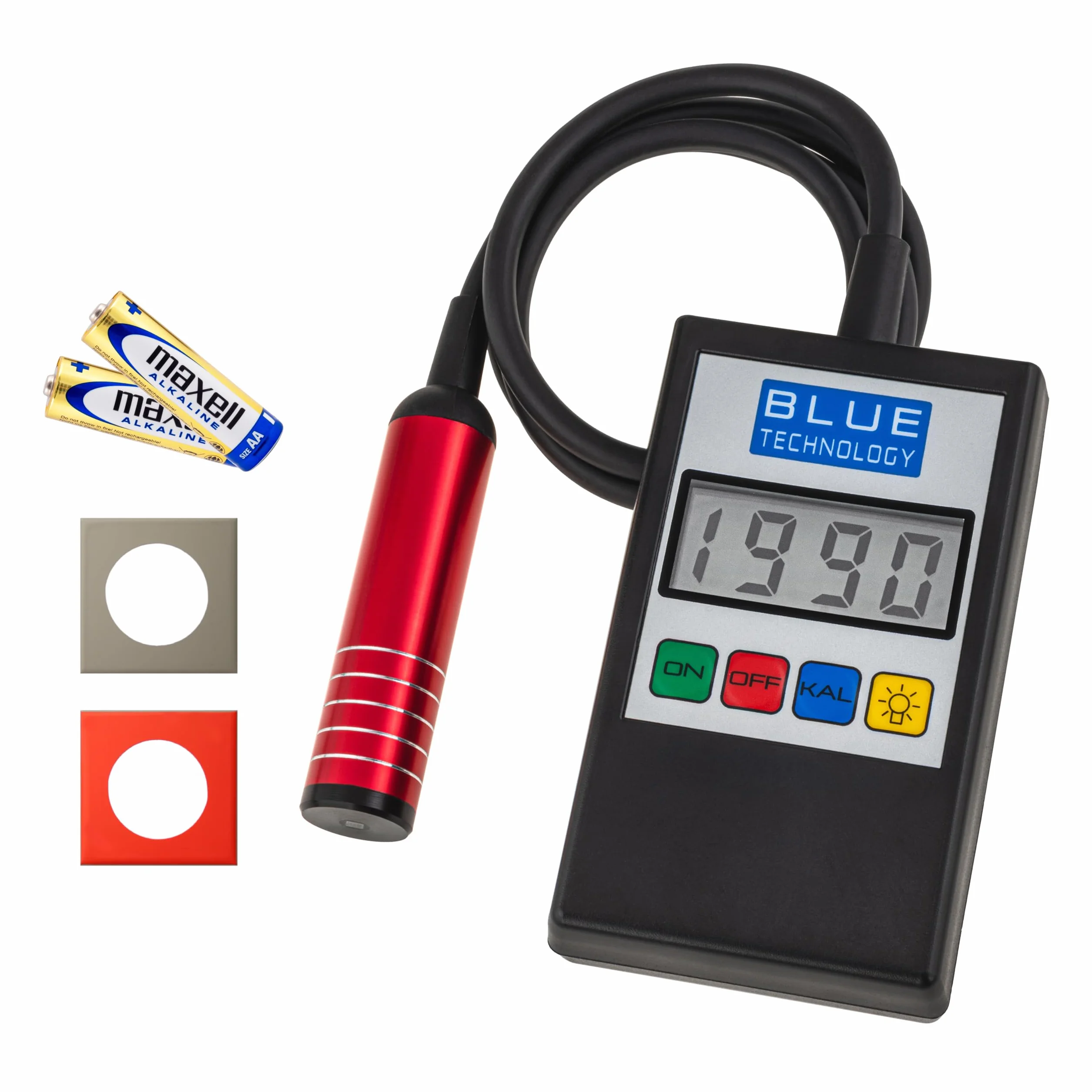 misuratore dello spessore della vernice, spessimetro professionale, di colore nero, acciaio e alluminio MGR-11-S-AL