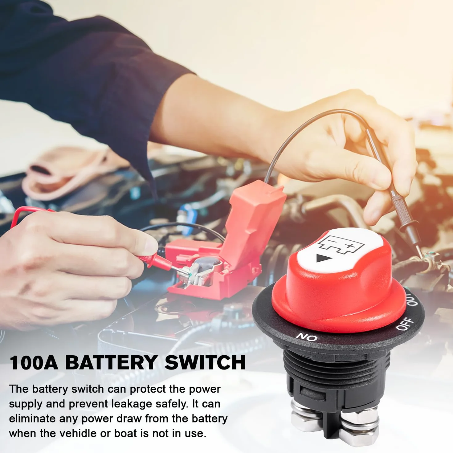 Stacca Batteria 12V 24V Stacca Batteria per Auto Staccabatteria 100A Interruttore di Alimentazione Principale Sezionatore Batteria Master per Camper Yacht Barca Camion Autobus Moto