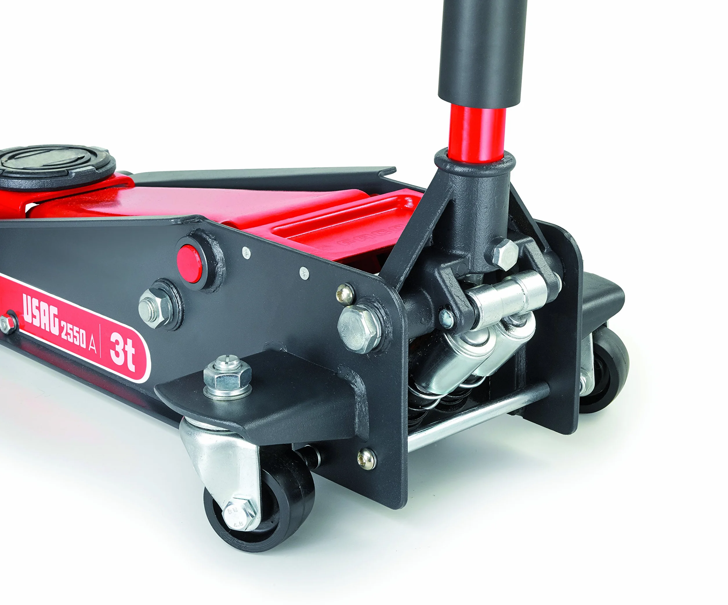 USAG 2550 A U25500001 Sollevatore Idraulico 3T Per Auto E Veicoli Commerciali, Nero Rosso