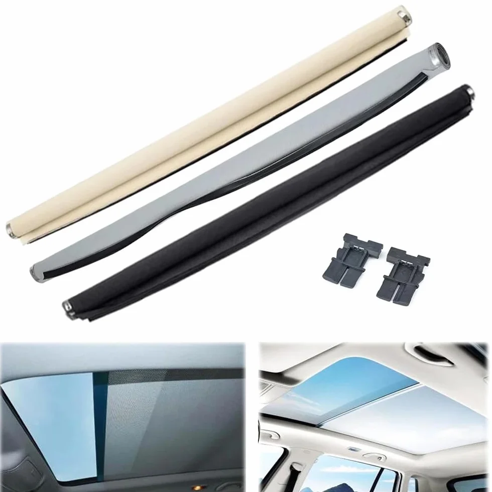 Tendina Tettuccio Apribile per Skoda Yeti 2010-2018, Parasole Avvolgibile, Protezione Solare e Isolamento Termico per Tetto Panoramico 1K9877307B,Grey