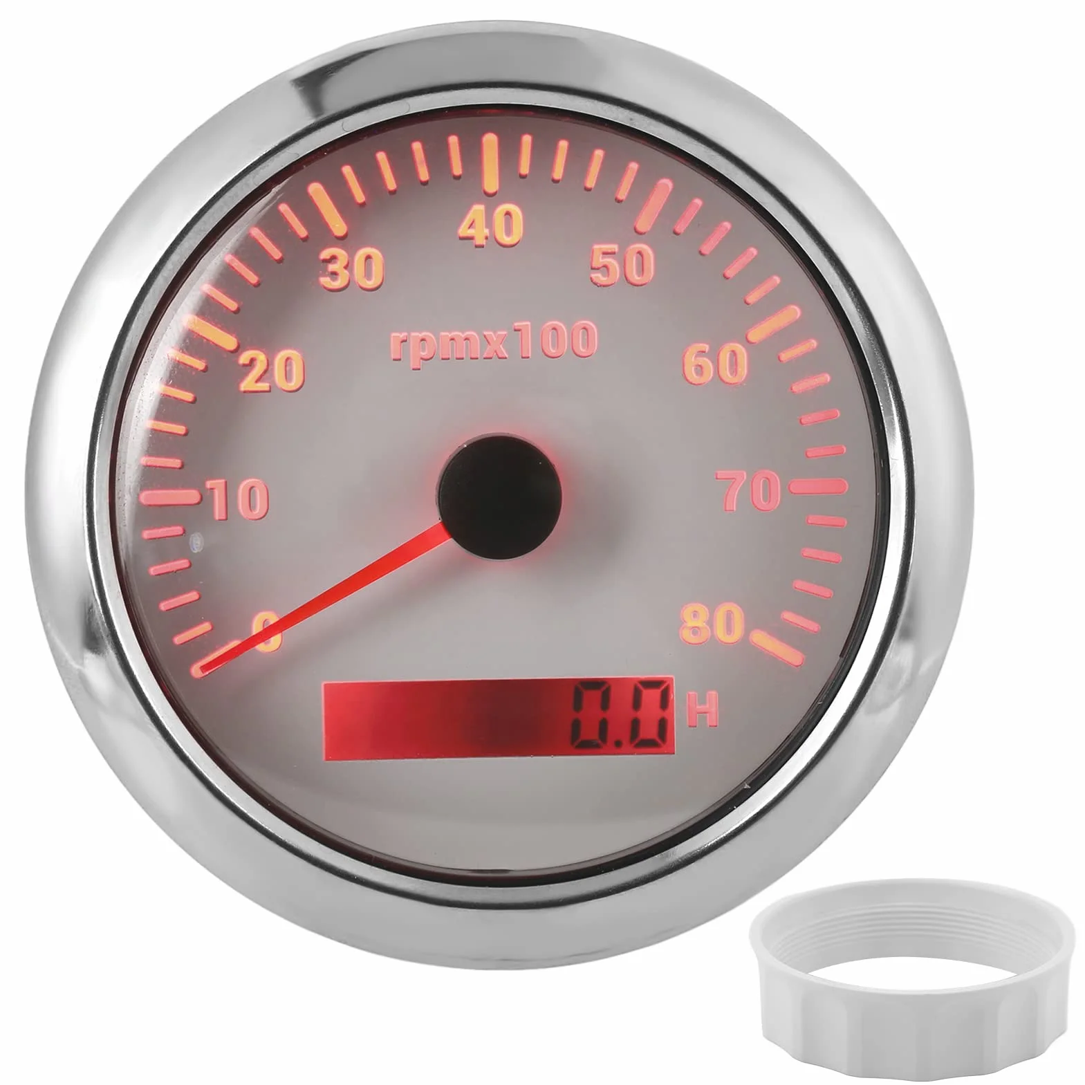 Contagiri Digitale Universale 85mm 0-8000 RPM Impermeabile 9-32V per Barche Auto Marine