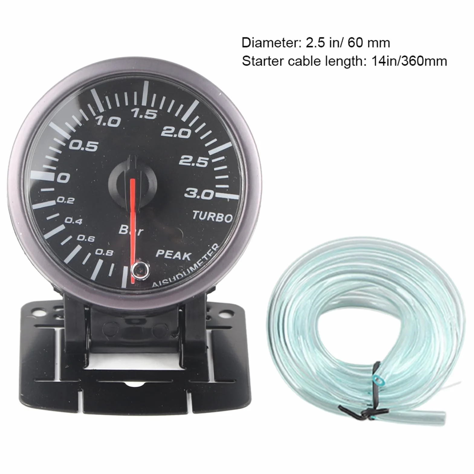 Manometro dell'olio Indicatore di pressione di carica turbo 60 mm 3,0 bar DC12 V per auto camion moto