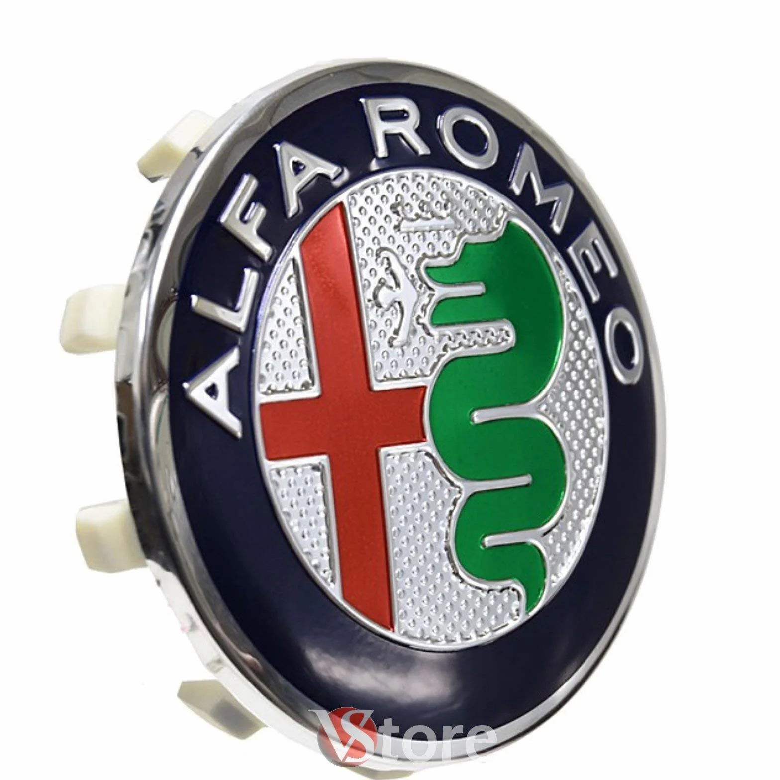 4 Tappi Coprimozzo 60mm Compatibili con ALFA ROMEO Giulietta Giulia 147 159 146 156 Brera Stemma Fregi Green My 2016
