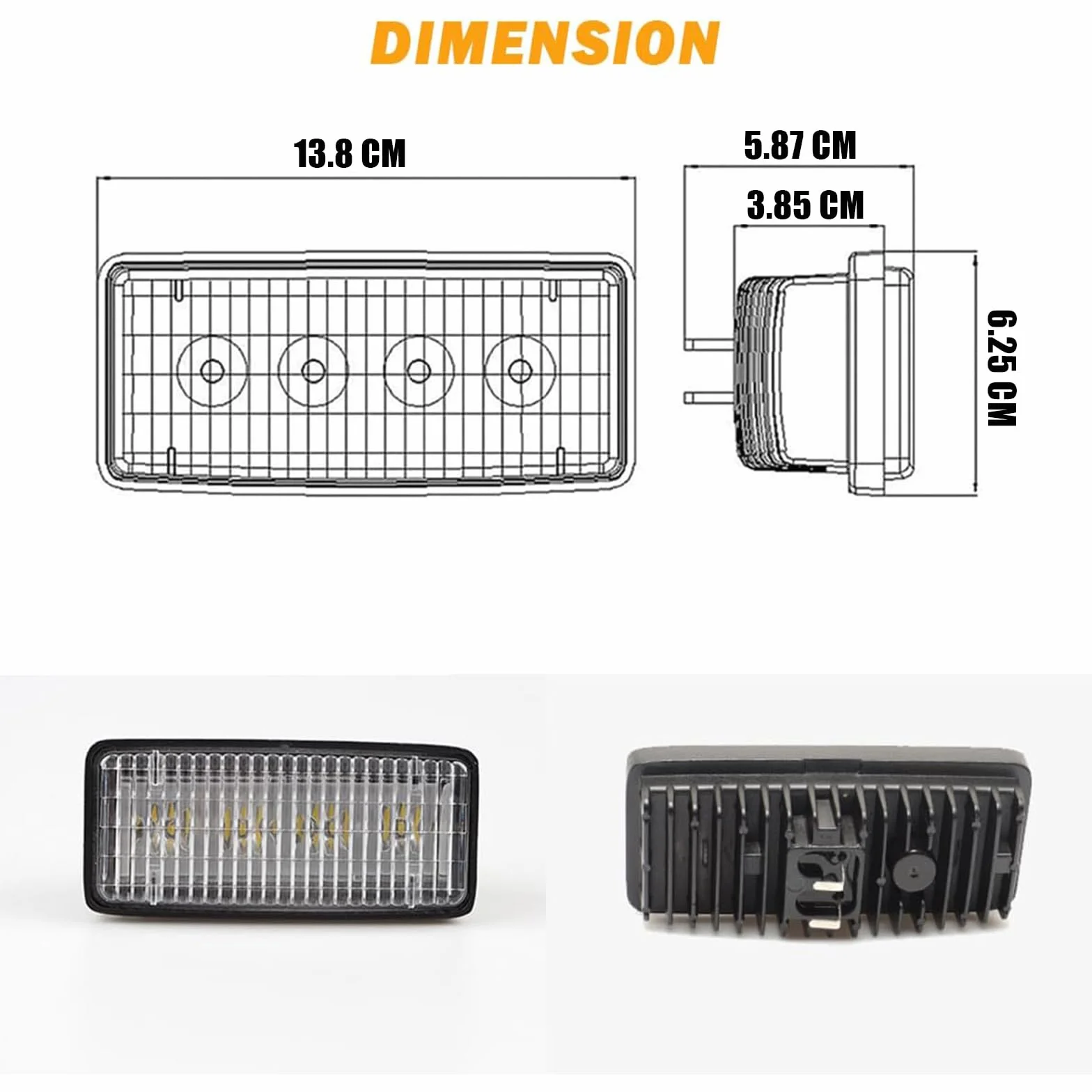 Fari da Lavoro LED 20W per Trattore compatibile John Deere 2 PZ