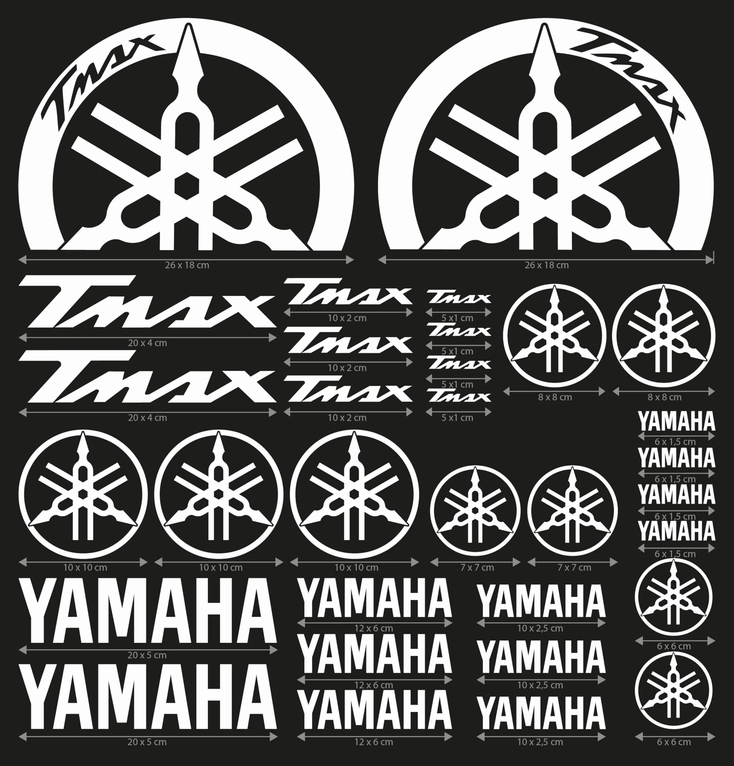 Adesivi Compatibili con Yamaha TMAX 500/530 – Kit Sticker Moto Scooter in Vinile Impermeabili Resistenti UV