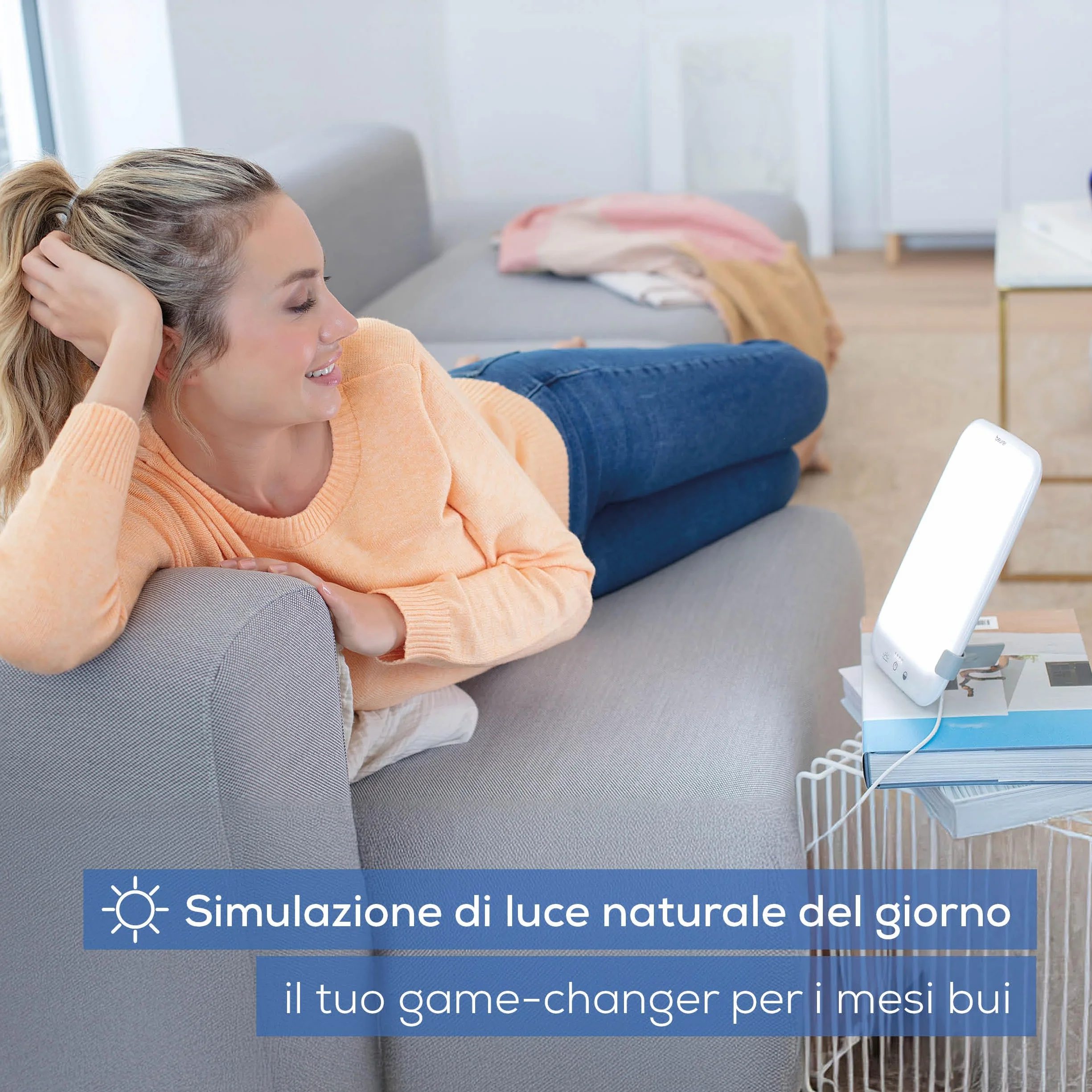 Beurer TL 35 Lampada SAD 10.000 Lux luce diurna 3 temperature colore base rimovibile bianco
