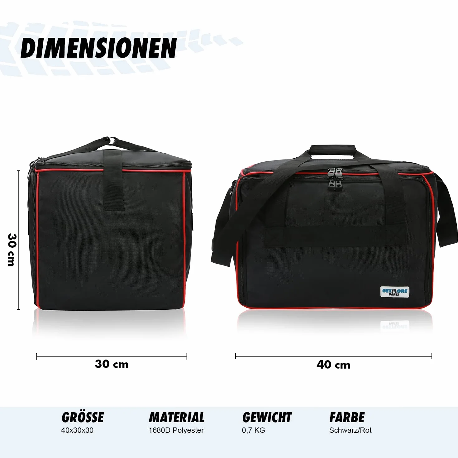 Getmore Parti Borse Interne per Valigie Laterali e Bauletto in Alluminio Ducati Multistrada | 3 Parti | Accessorio Moto | Valigia