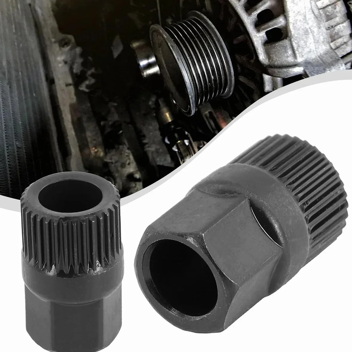 JNNJ 2 Pc Strumento di Rimozione della Puleggia, 33 Denti Rimozione della Puleggia, Auto Puleggia del Motore Strumento di Montaggio Strumento di Riparazione del Generatore, Rimozione della Puleggias
