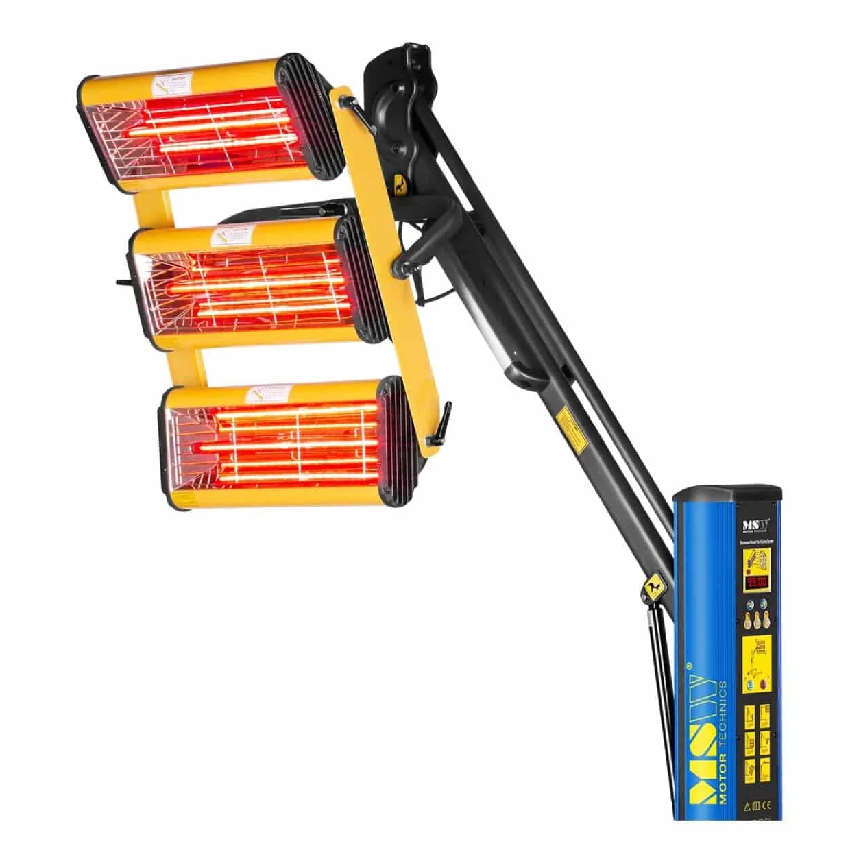 MSW IR-DRYER3000.2 Lampada Infrarossi per Carrozzeria Lampada per Carrozzeria (3300 W, 3 Pannelli, 40–100 °C, Superficie di Asciugamento 1200 x 1000 mm, Altezza Massima 265 cm, Timer 1–99 min)