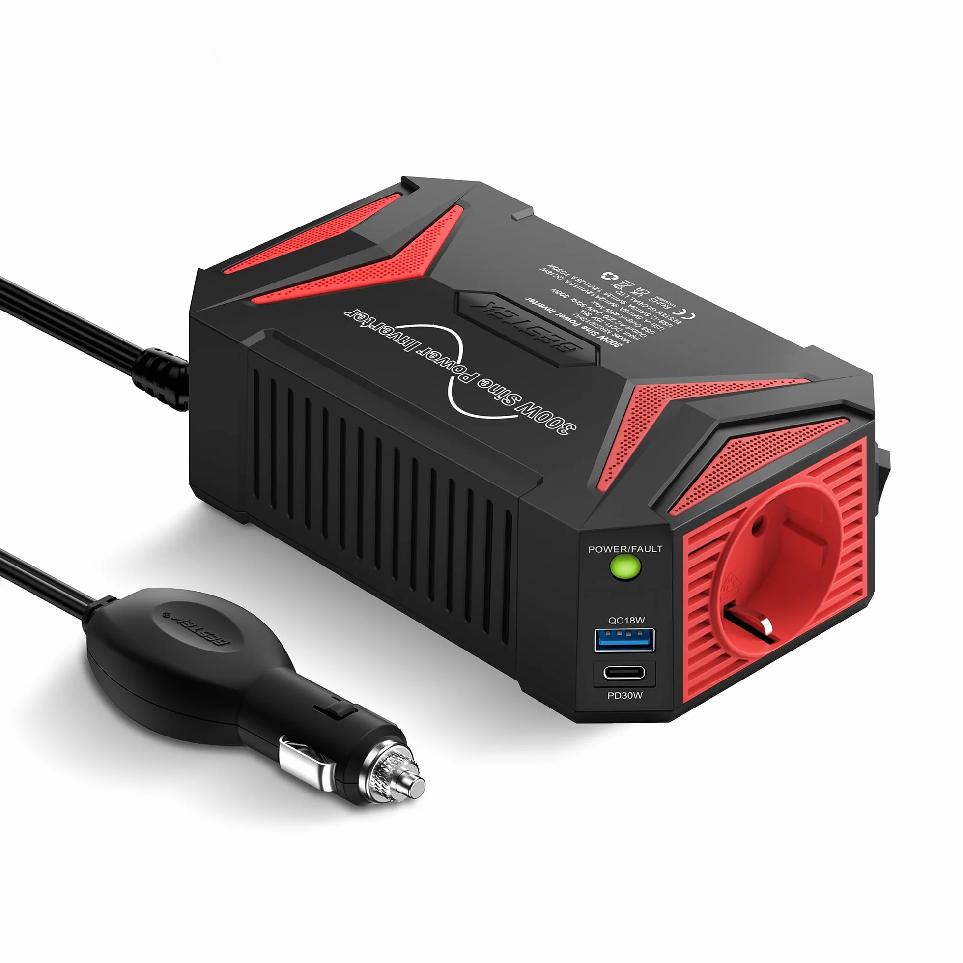 BESTEK Inverter Onda Pura 300W 12V-220V z PD30W QC18W 2 USB