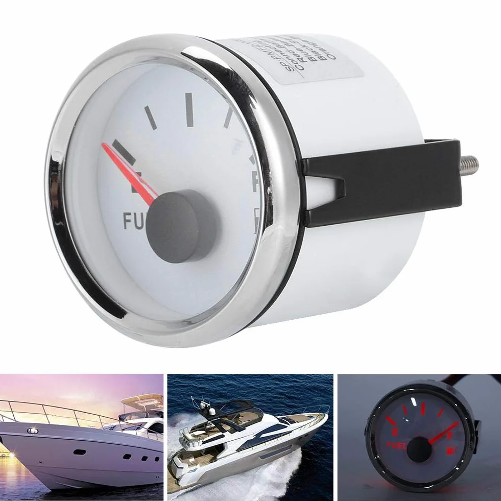 Indicatore di livello serbatoio olio 52mm 2in 0-190ohm per auto barche marine quadrante bianco