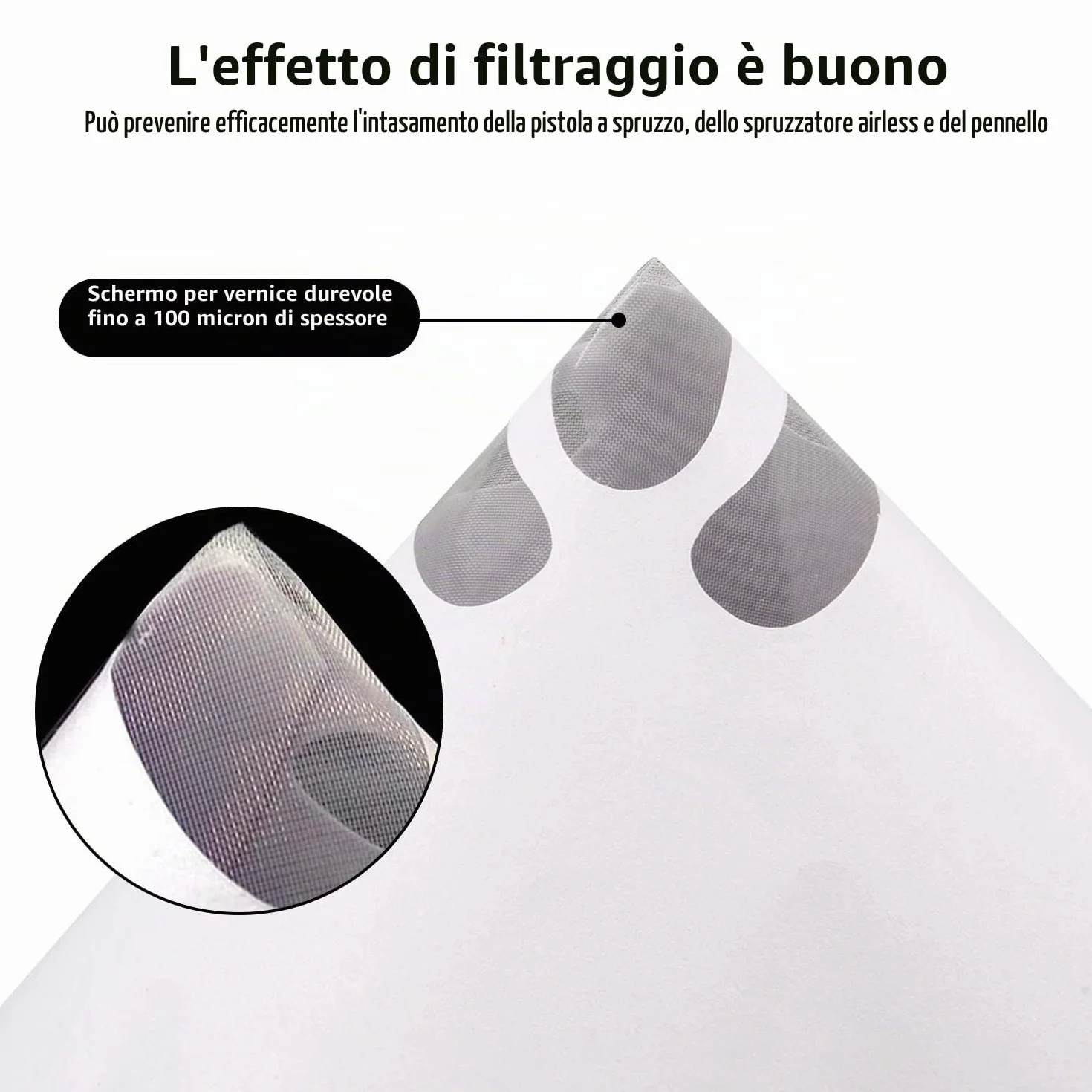 Filtri per vernice 120 pezzi carta conica usa e getta 100 filtri a rete per auto