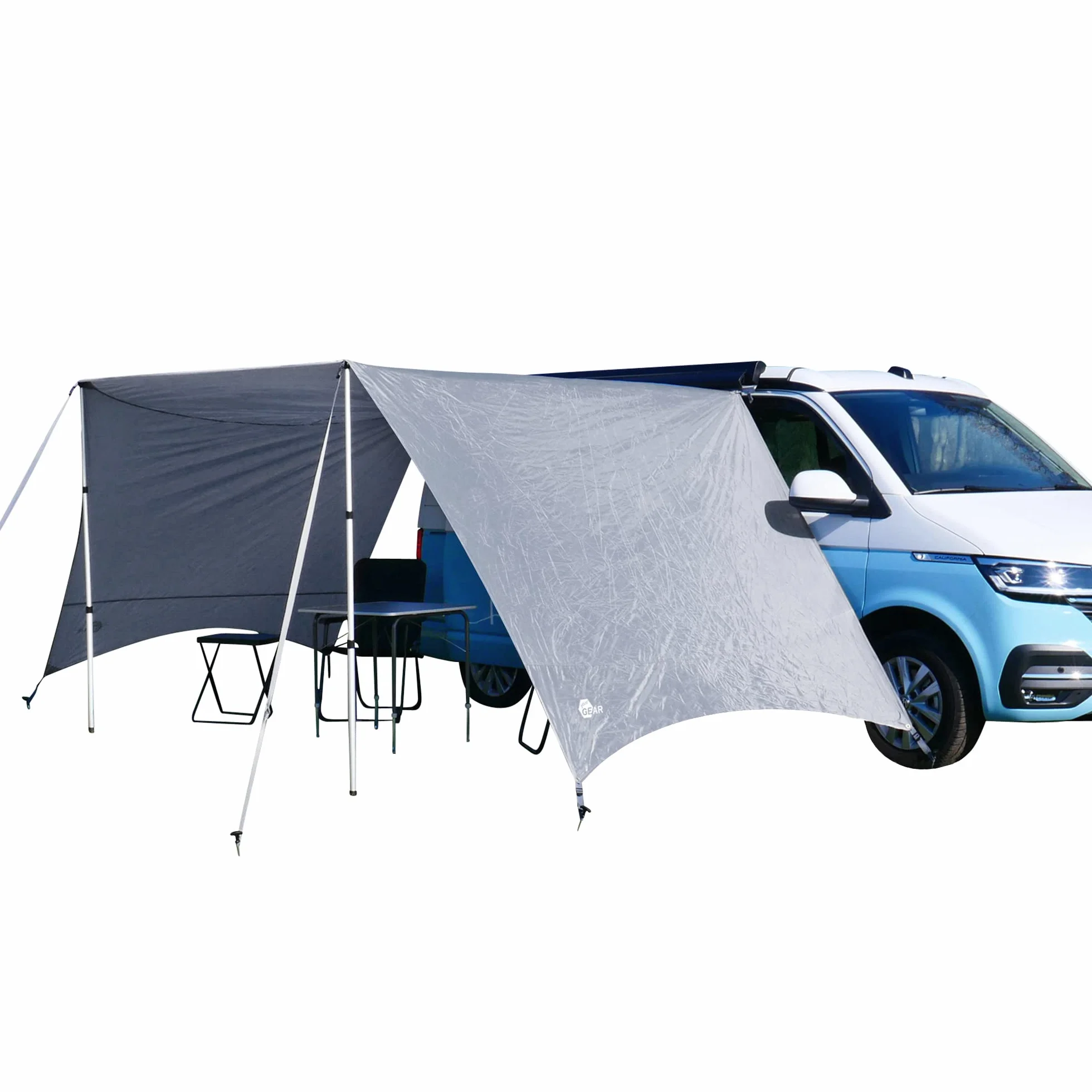 YourGEAR - Telo parasole per casa Tropea con pareti laterali, impermeabile, protezione UV 50, colonna d'acqua di 5000 mm, copertura parasole, per furgoni da campeggio, furgoni, auto, con barre di