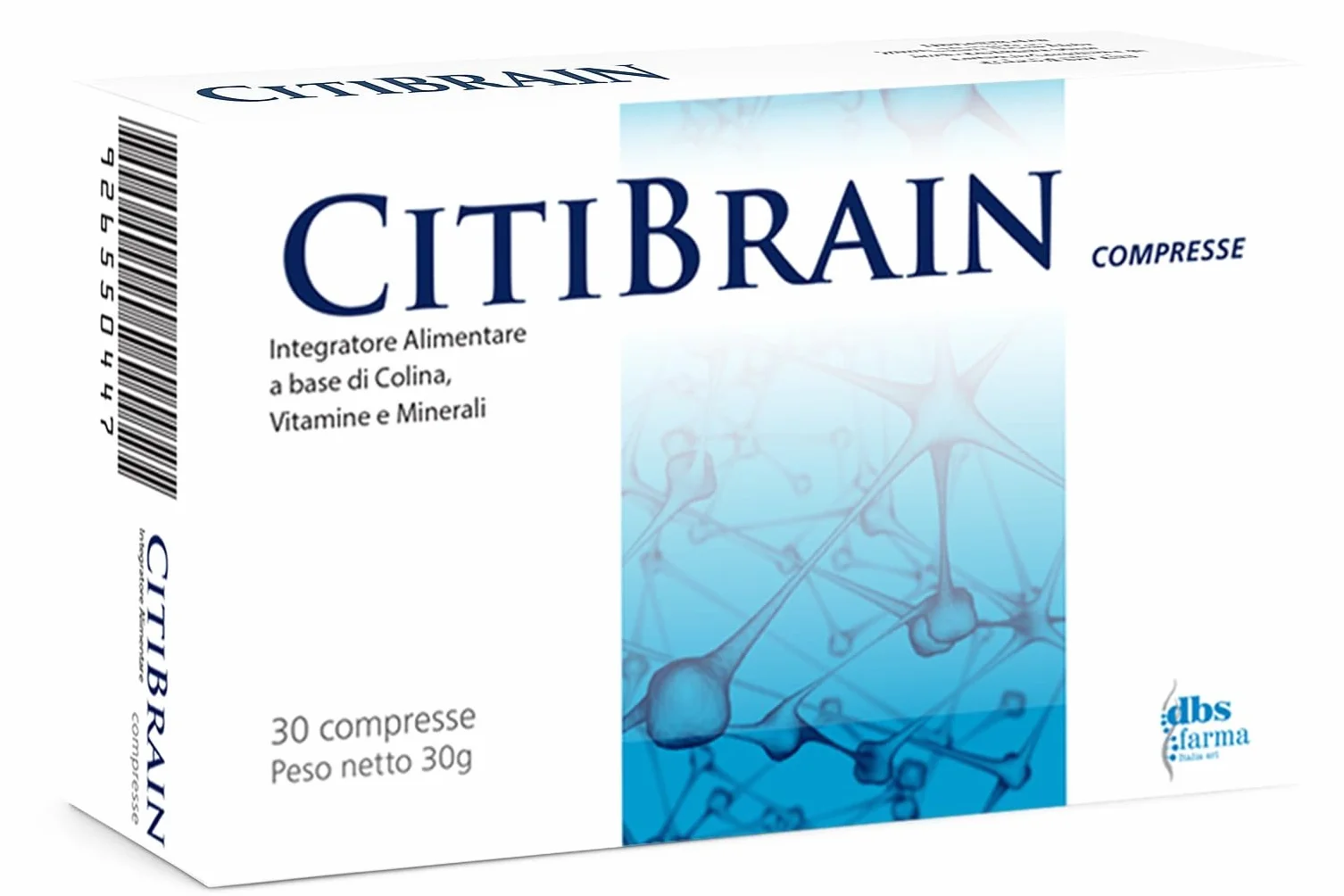 CITIBRAIN Integratore Memoria e Concentrazione Colina Vitamine B1 B6 Vitamina E Zinco Selenio Funzioni Cognitive Made in Italy
