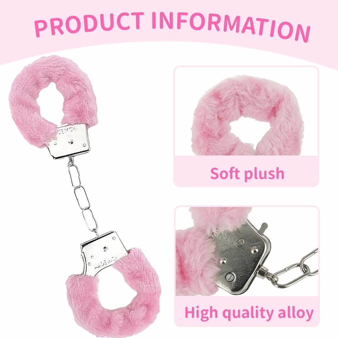 Manette pelose per coppia giocattolo bambini polizia cosplay feste costume accessori