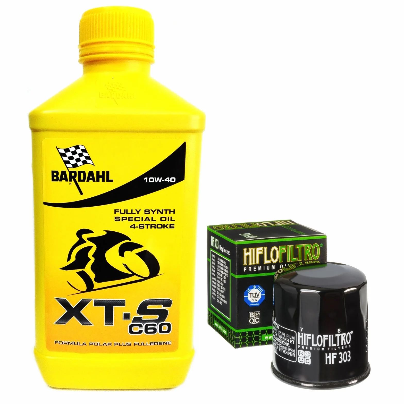 Bardahl XTS C60 10W40 4L Kit Tagliando + Filtro Olio HifloFiltro HF303 per Moto