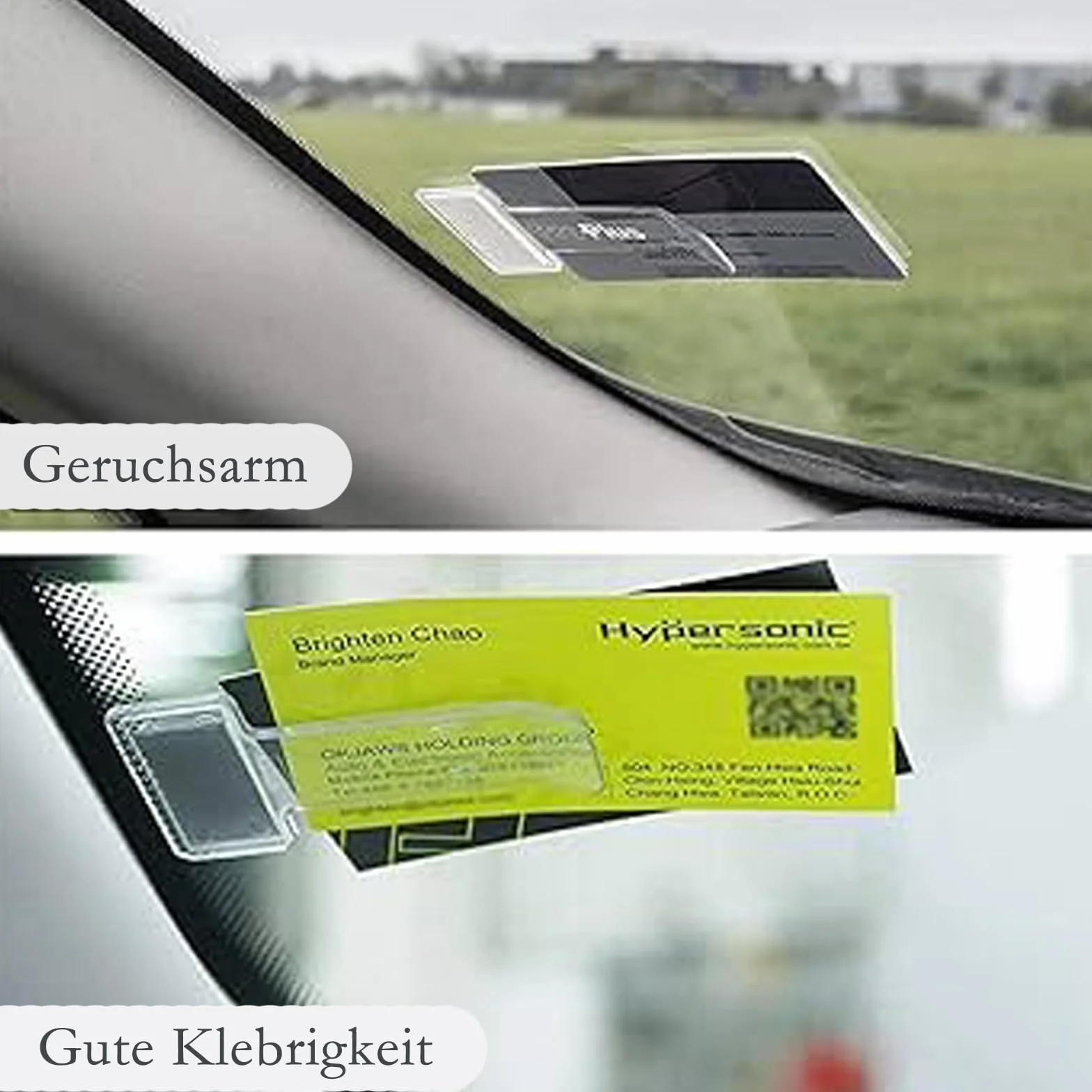 Porta Biglietti Parcheggio per Auto 4 Pezzi Clip Adesivo Trasparente