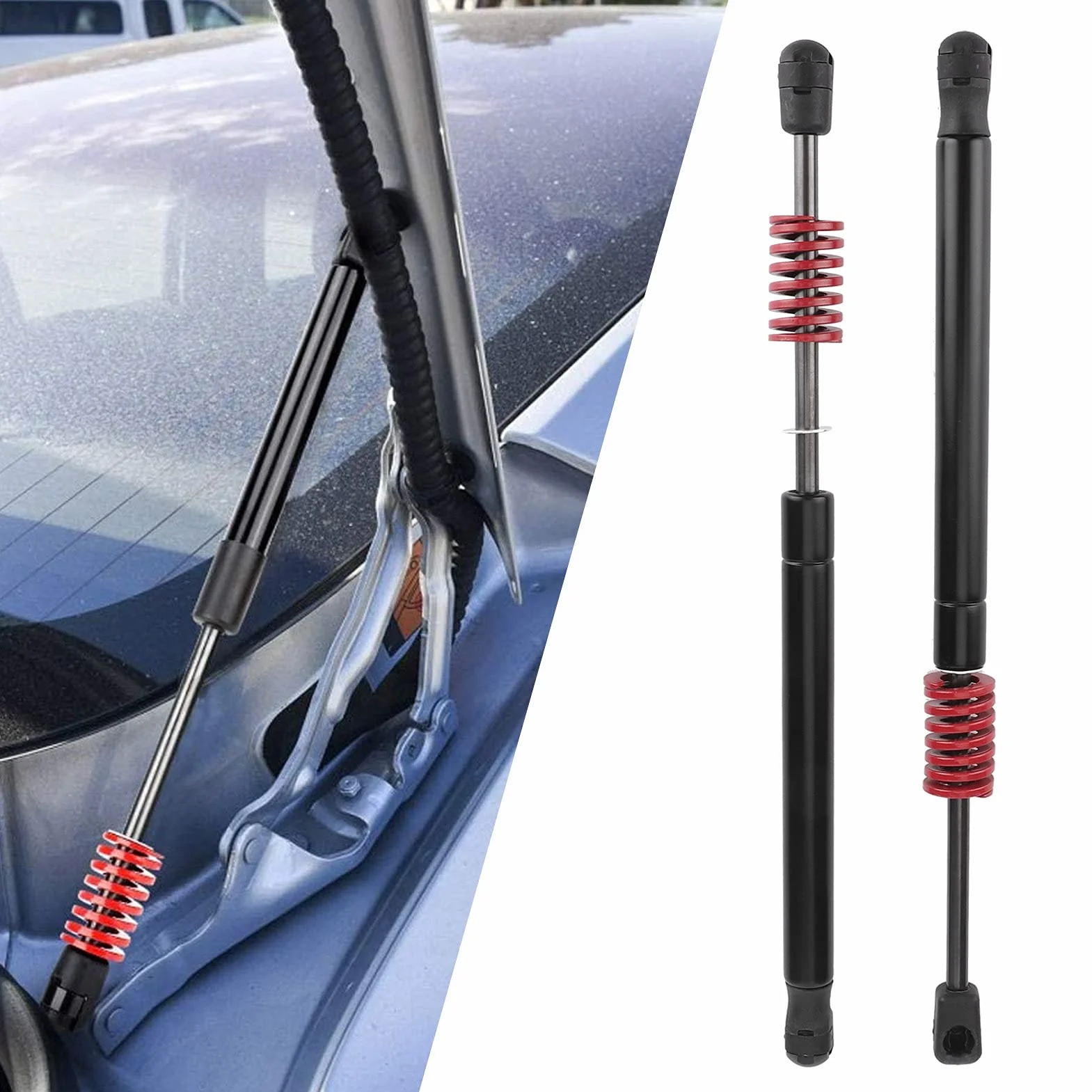 2 Pezzi di Sollevamento del Bagagliaio Posteriore Dell'auto Molle a Gas con Molla in Acciaio Inossidabile Guarnizione Lega di Alluminio ABS Misura per